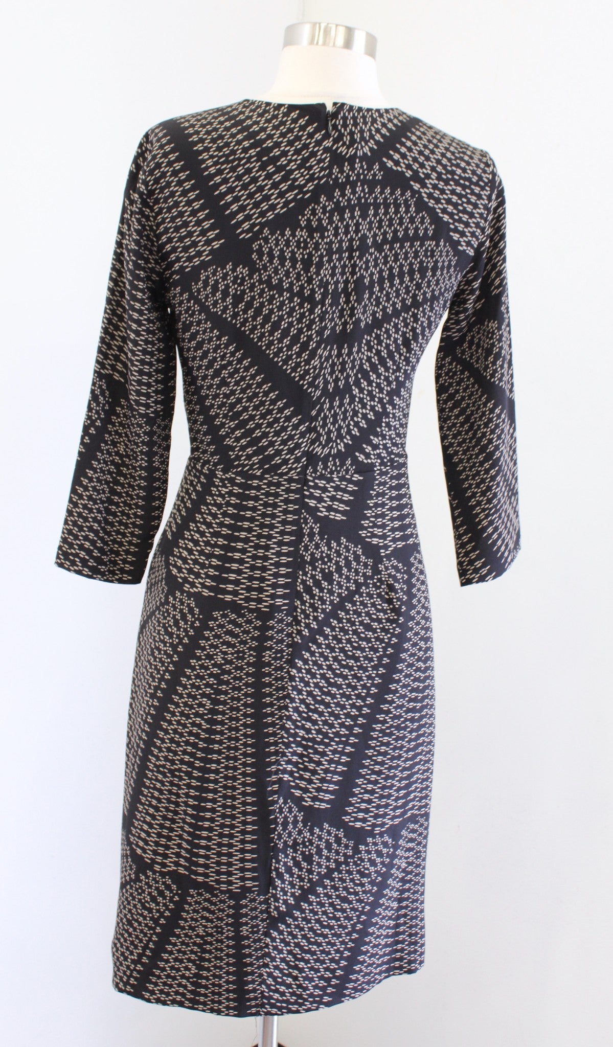 NWT J Crew Black Silk Twist Front Dress in Kaleidoscope Print Size 00 Geometric