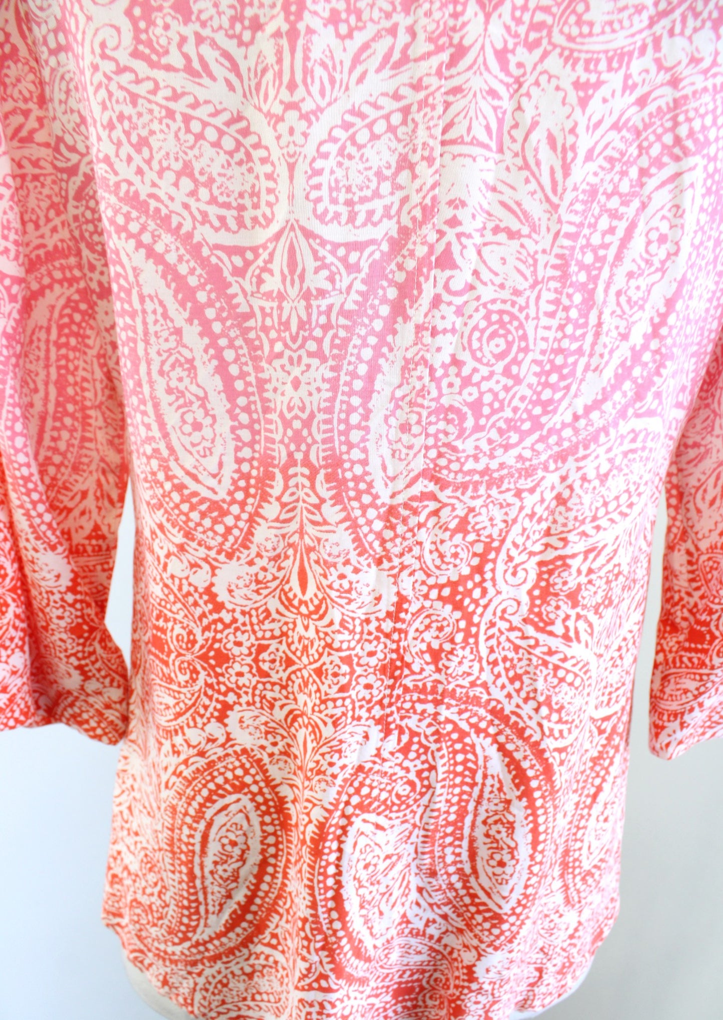 Habitat Clothes to Live in Pink Orange Ombre Paisley Print Button Down Blouse XS