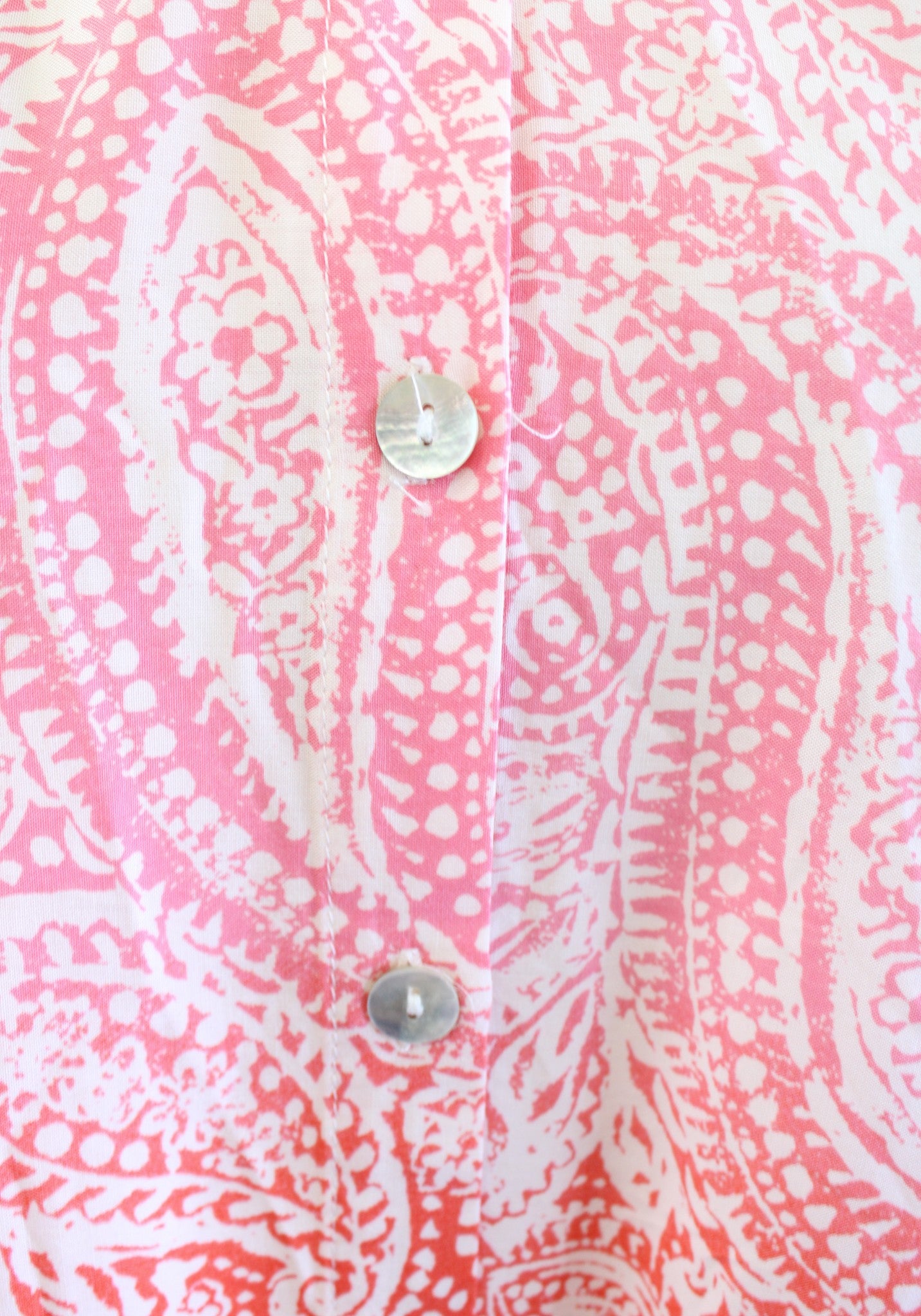 Habitat Clothes to Live in Pink Orange Ombre Paisley Print Button Down Blouse XS