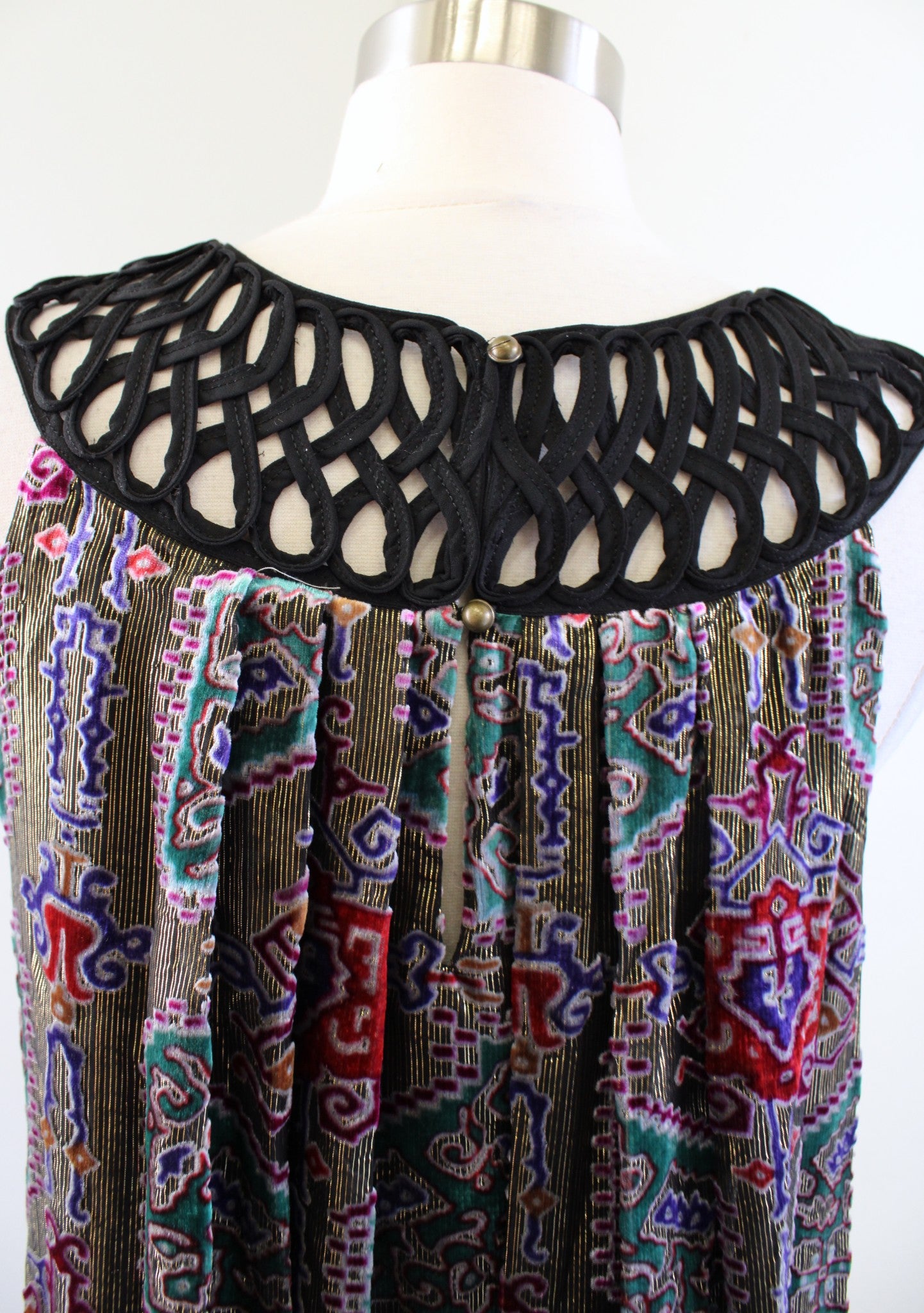 Moulinette Soeurs Anthropologie Linnea Burnout Velvet Metallic Shift Dress Sz S