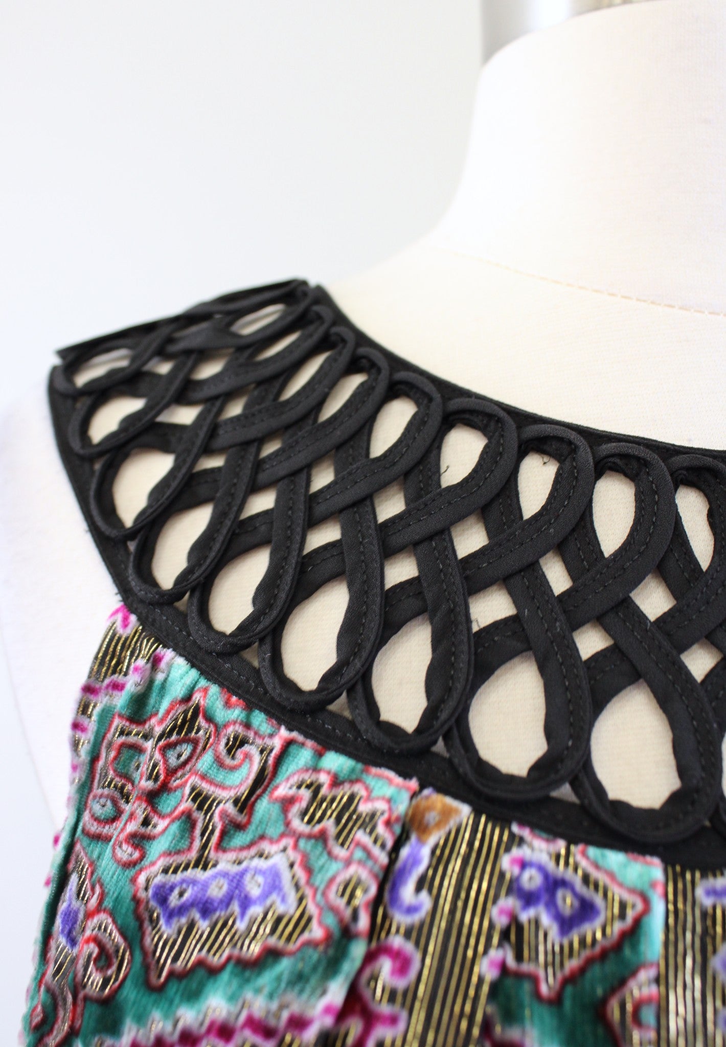 Moulinette Soeurs Anthropologie Linnea Burnout Velvet Metallic Shift Dress Sz S