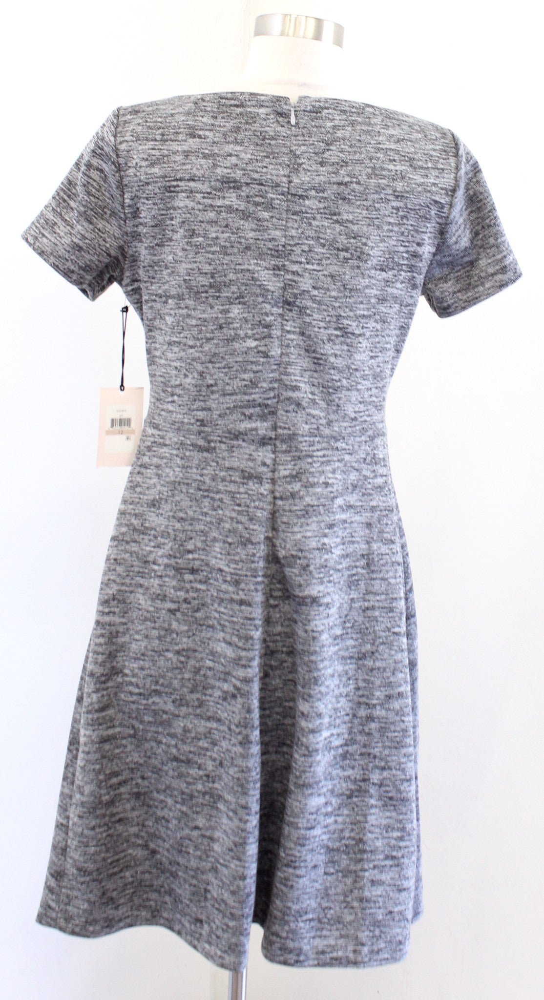 NWT Ivanka Trump Womens Heather Gray Short Sleeve A Line Dress Size 12
