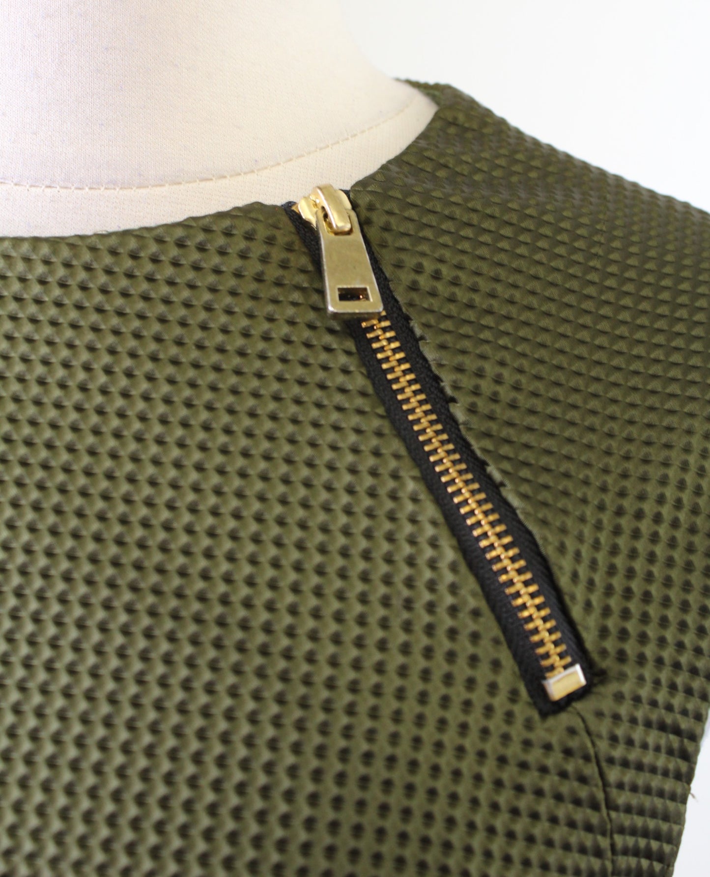 Nanette Lepore Womens Olive Green Textured Martian Sheath Dress Size 4 Mini
