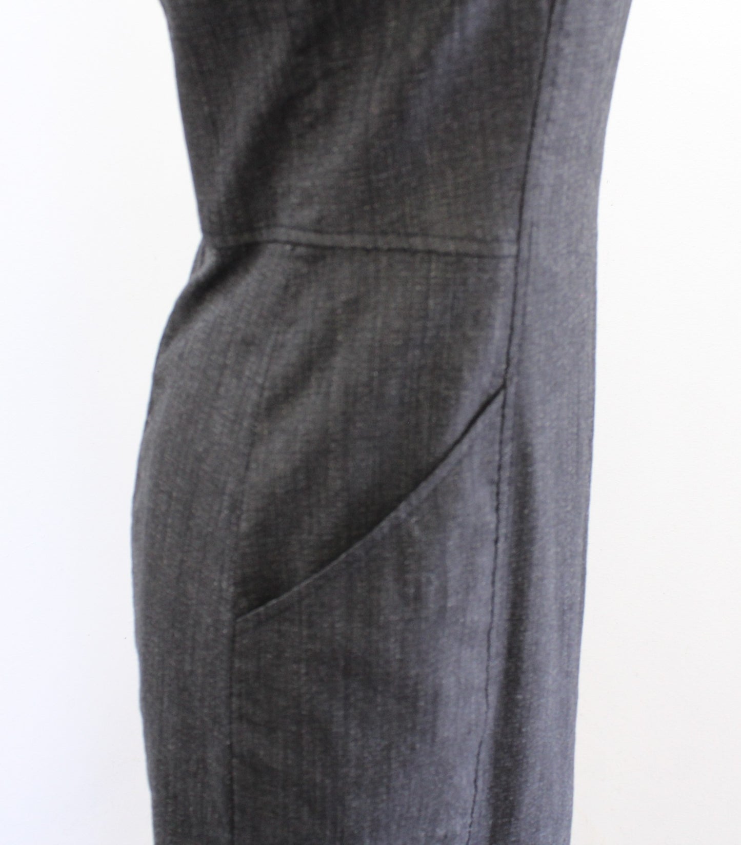 Theory Nuriana Raetia Dark Gray Wool Blend Sheath Dress Size 6 Short Sleeve
