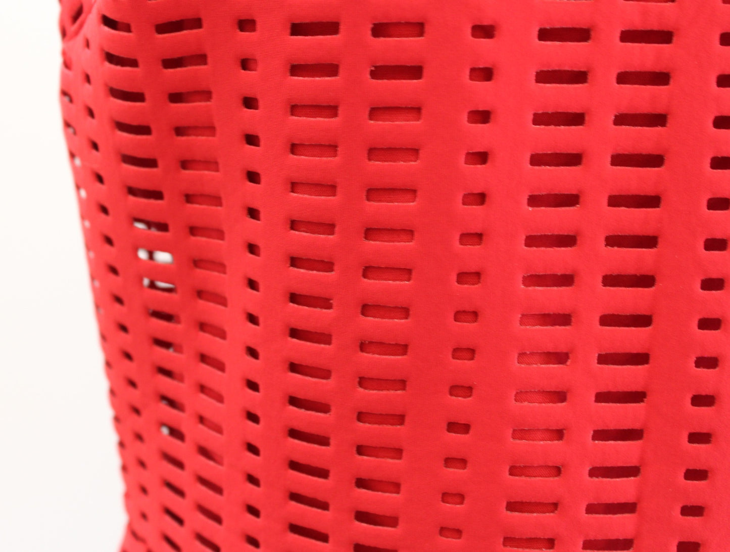 Sandro Paris Red Eyelet Perforated Flounce Hem Sheath Dress Size 2 Cocktail