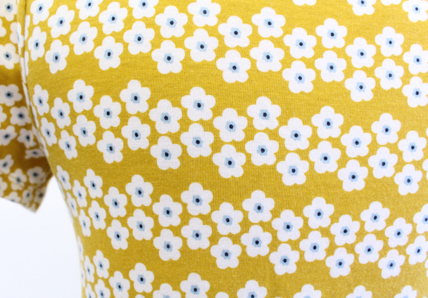 Boden Penelope Mustard Yellow Floral Daisy Print Casual Jersey Dress Sz US 2R 2