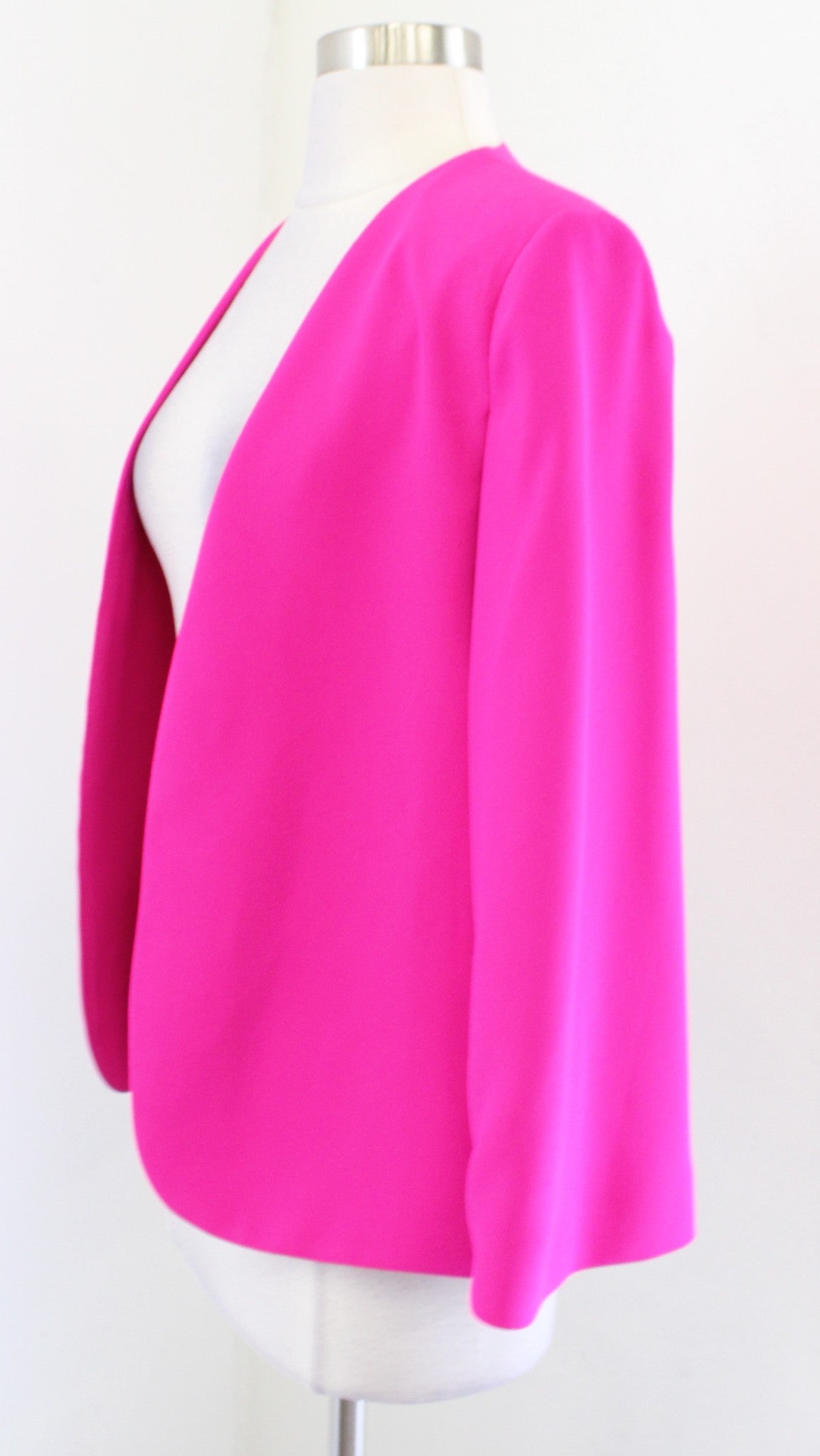 NWT Zara Hot Pink Open Cape Style Blazer Jacket Size XS Fuschia Womens