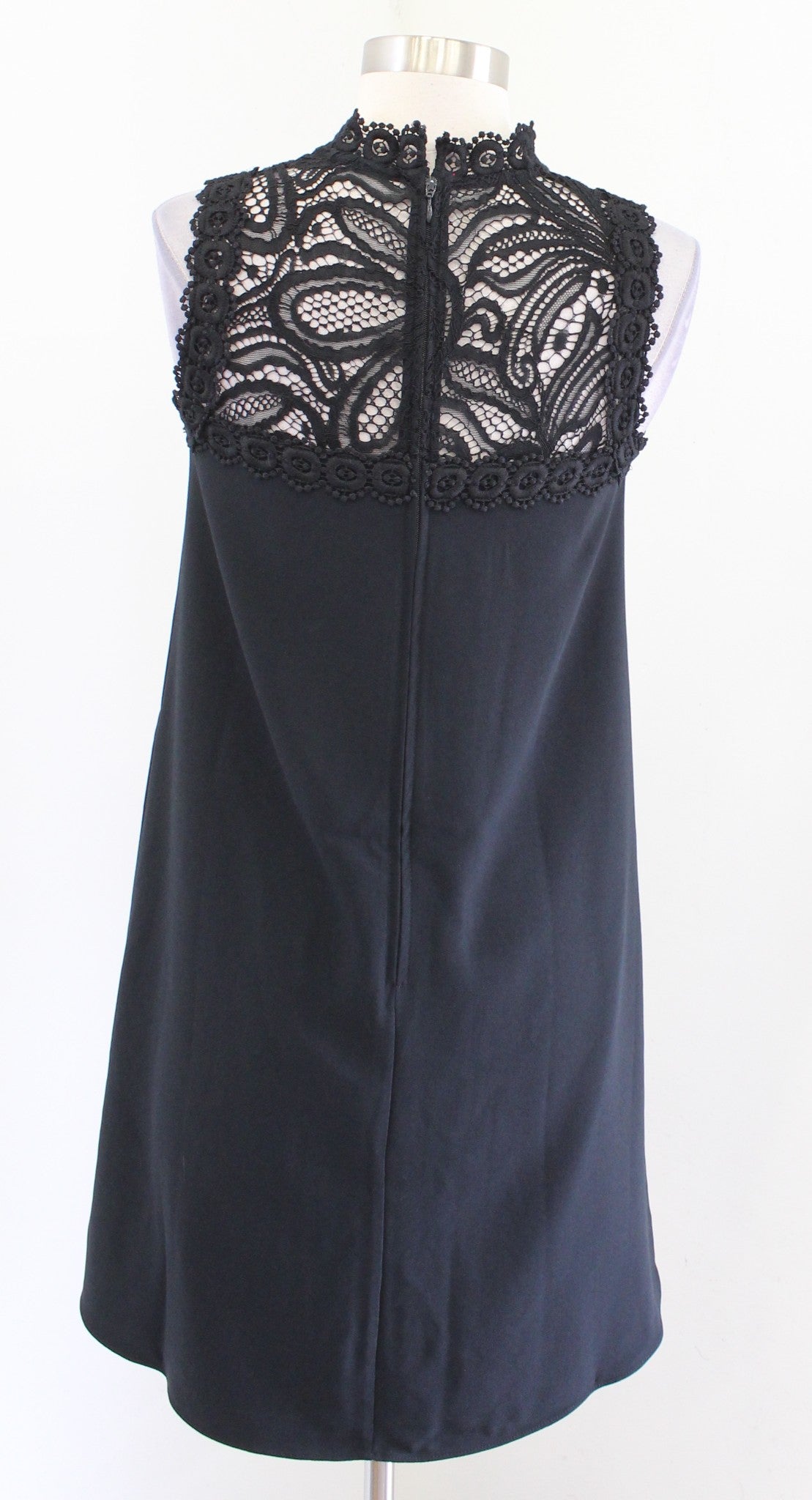 Lilly Pulitzer Harmon Onyx Black Lace Mock Neck Shift Dress Size 00 Sleeveless
