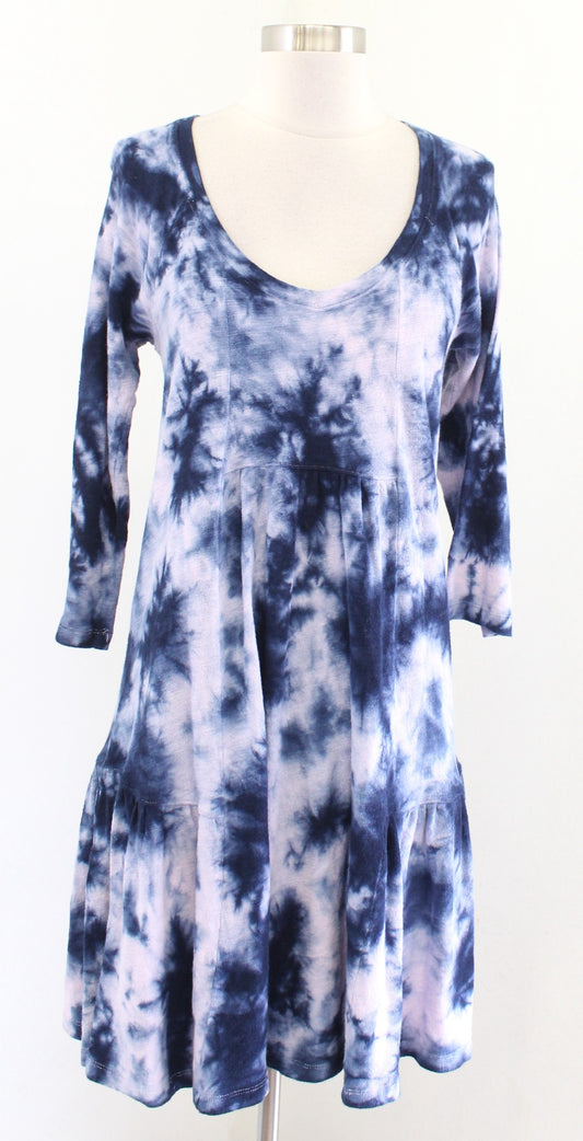 Saturday Sunday Anthropologie Pollie Tie Dye Shift Dress Size S Blue Pink Knit