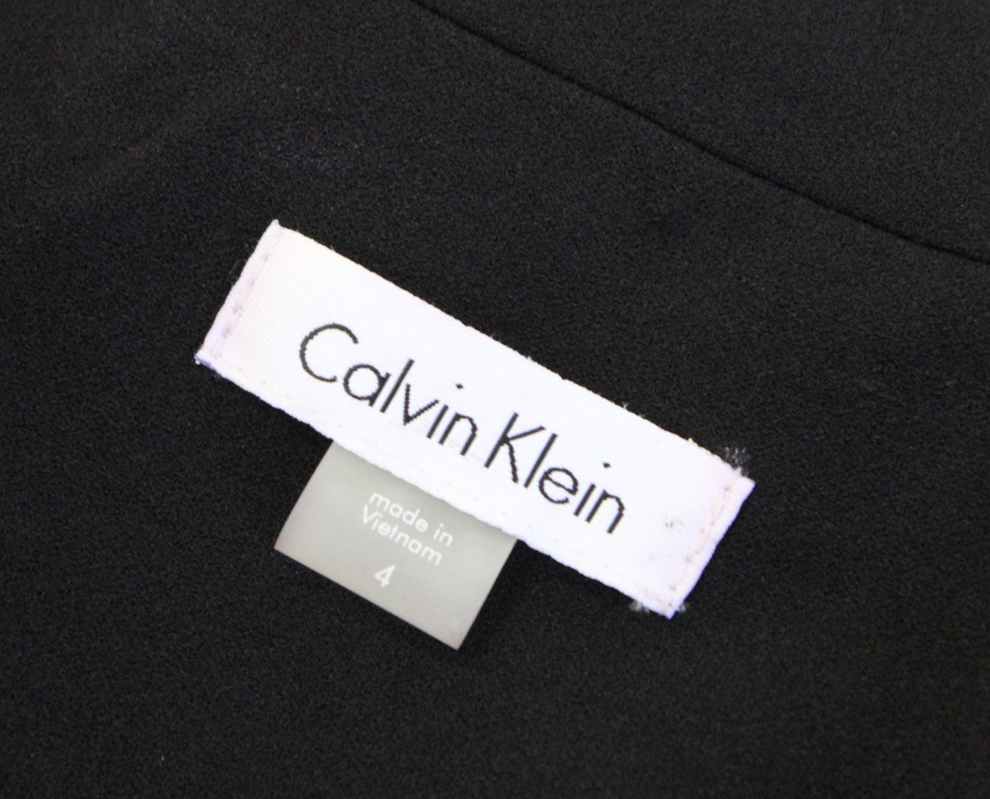 Calvin Klein Black Wrap Front Fit and Flare Tuxedo Style Dress Size 4 Career
