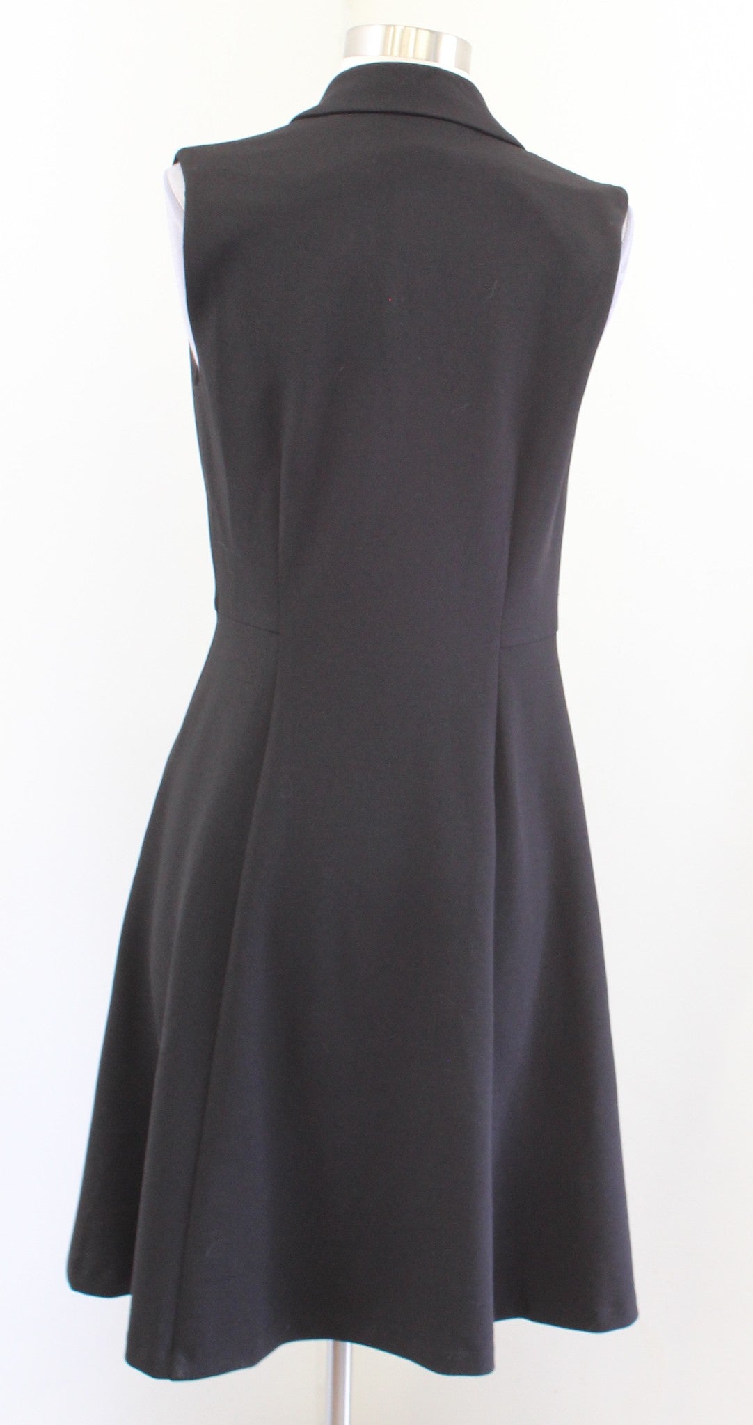 Calvin Klein Black Wrap Front Fit and Flare Tuxedo Style Dress Size 4 Career