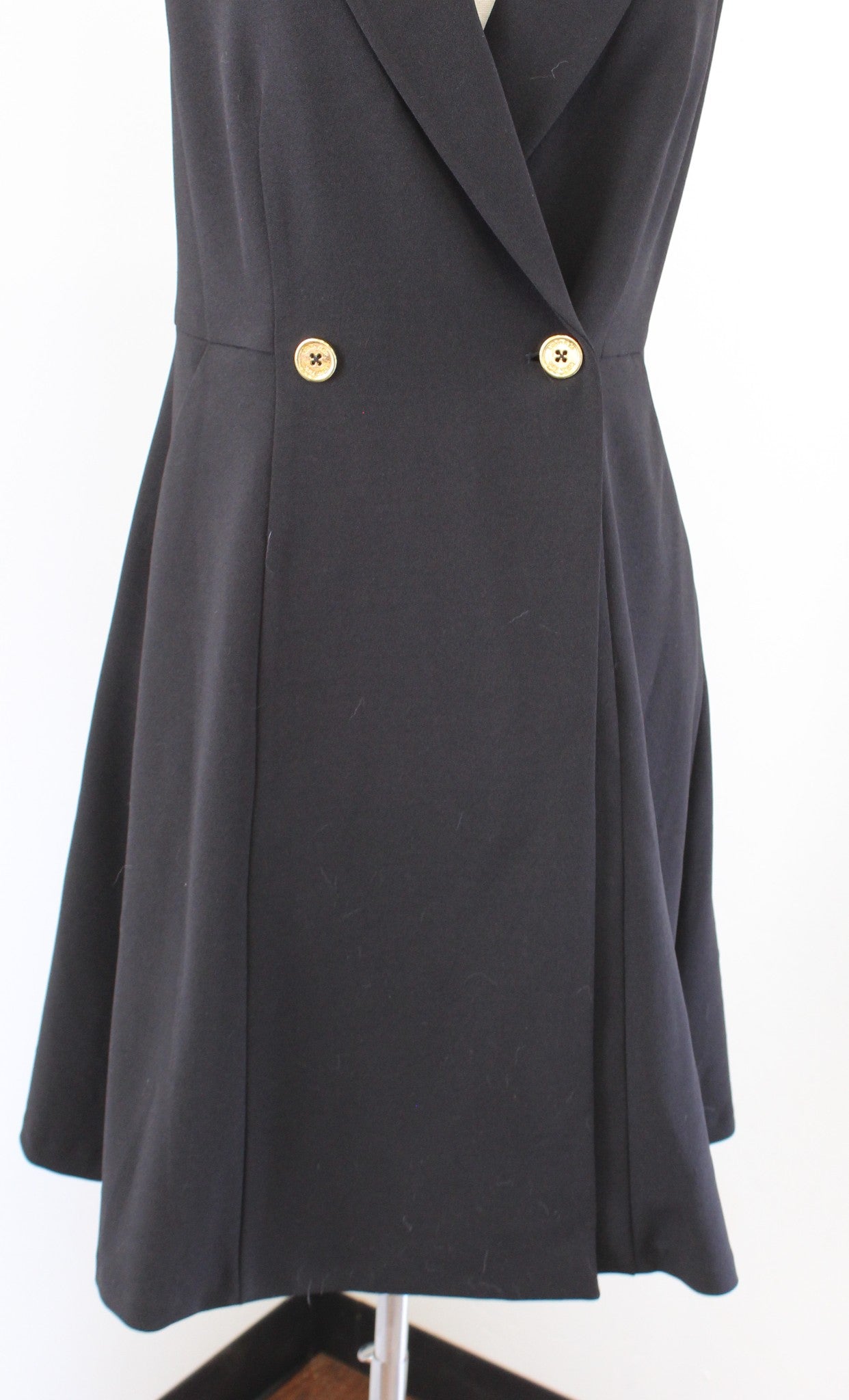 Calvin Klein Black Wrap Front Fit and Flare Tuxedo Style Dress Size 4 Career