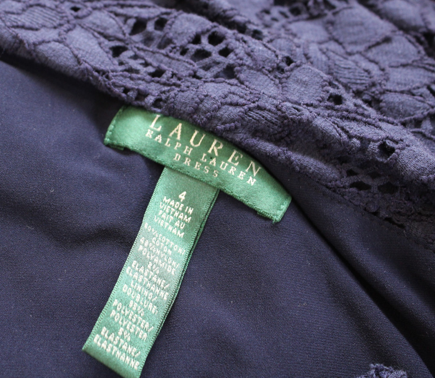 Lauren Ralph Lauren Navy Blue Lace Ruched One Shoulder Sheath Dress Cocktail 4