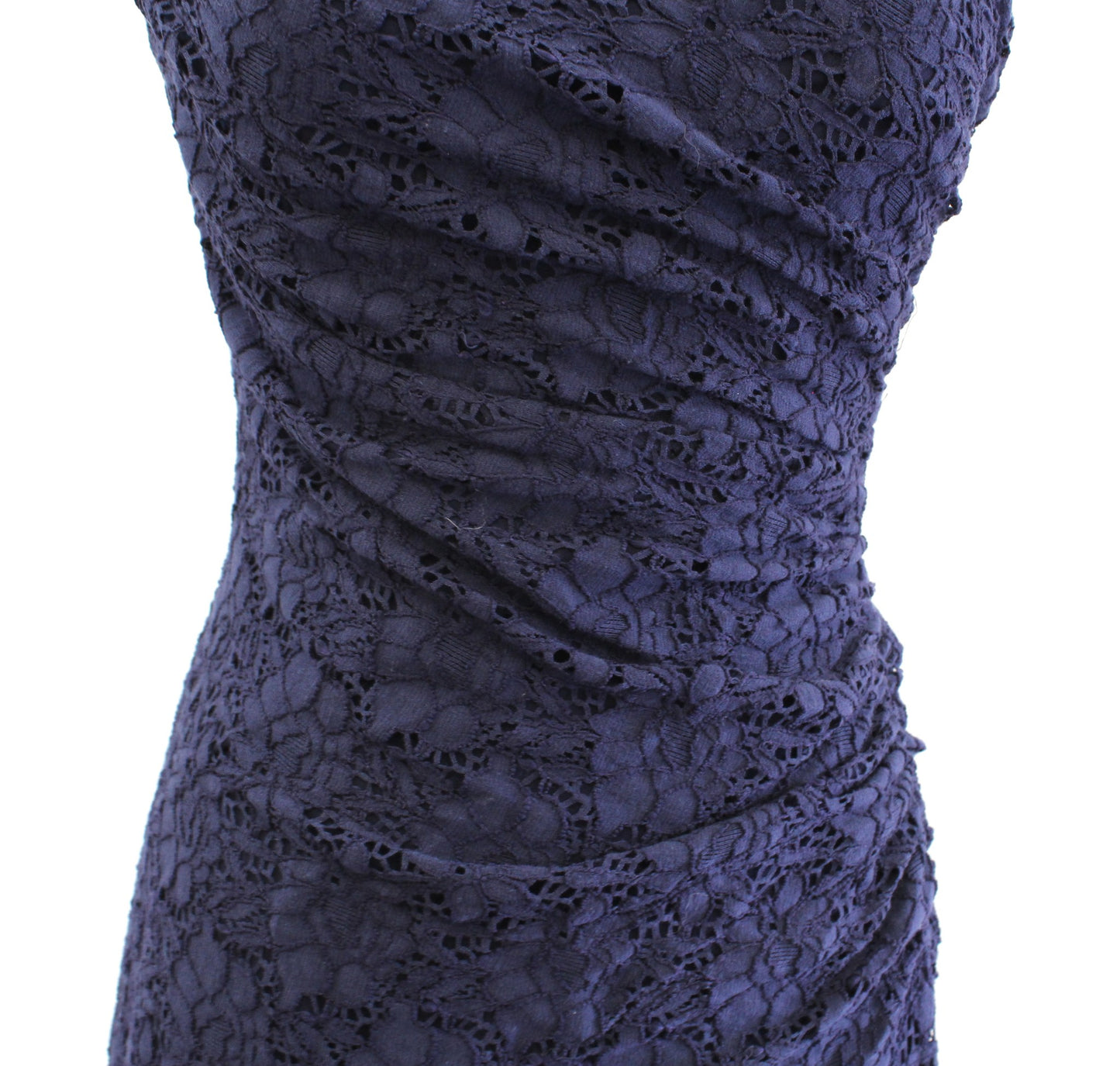 Lauren Ralph Lauren Navy Blue Lace Ruched One Shoulder Sheath Dress Cocktail 4