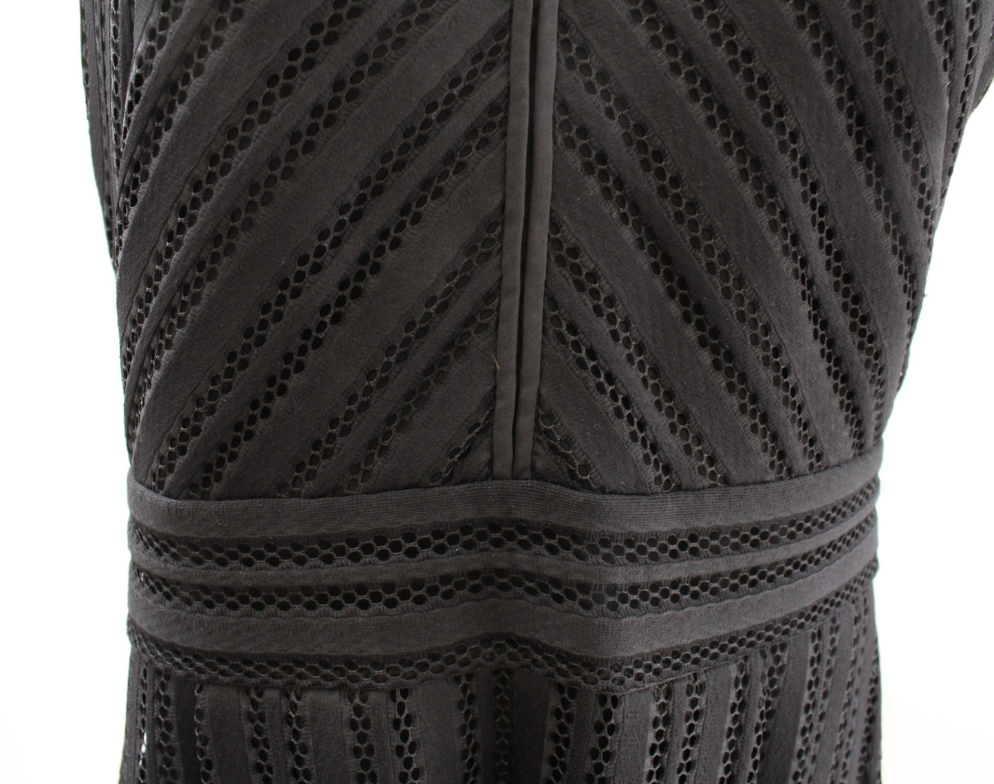 NWT J Crew Striped Eyelet V Neck A Line Fit and Flare Dress Size 8 Sleeveless