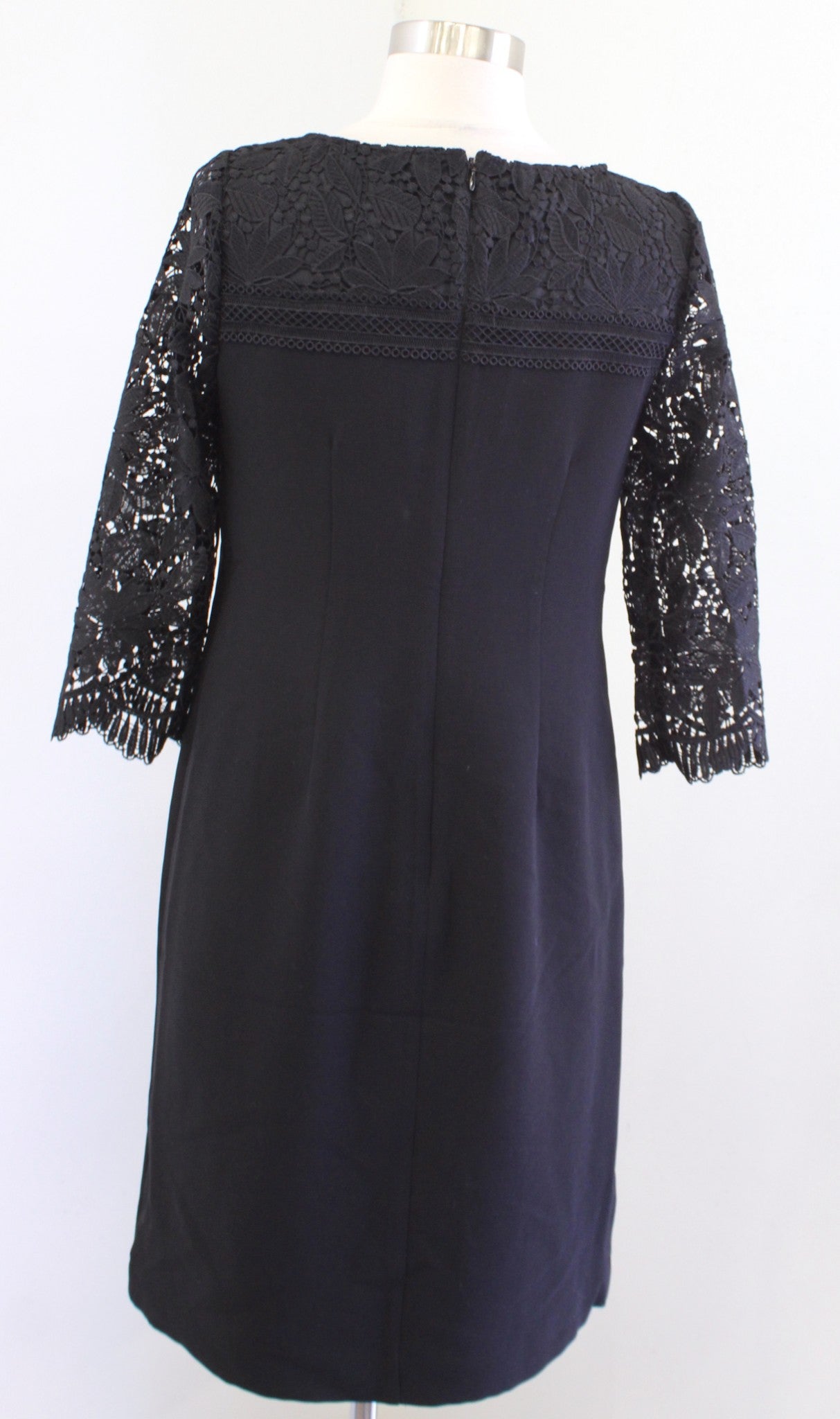 NWT Talbots RSVP Black Lace Sleeve Sheath Dress Size 2P Cocktail Party