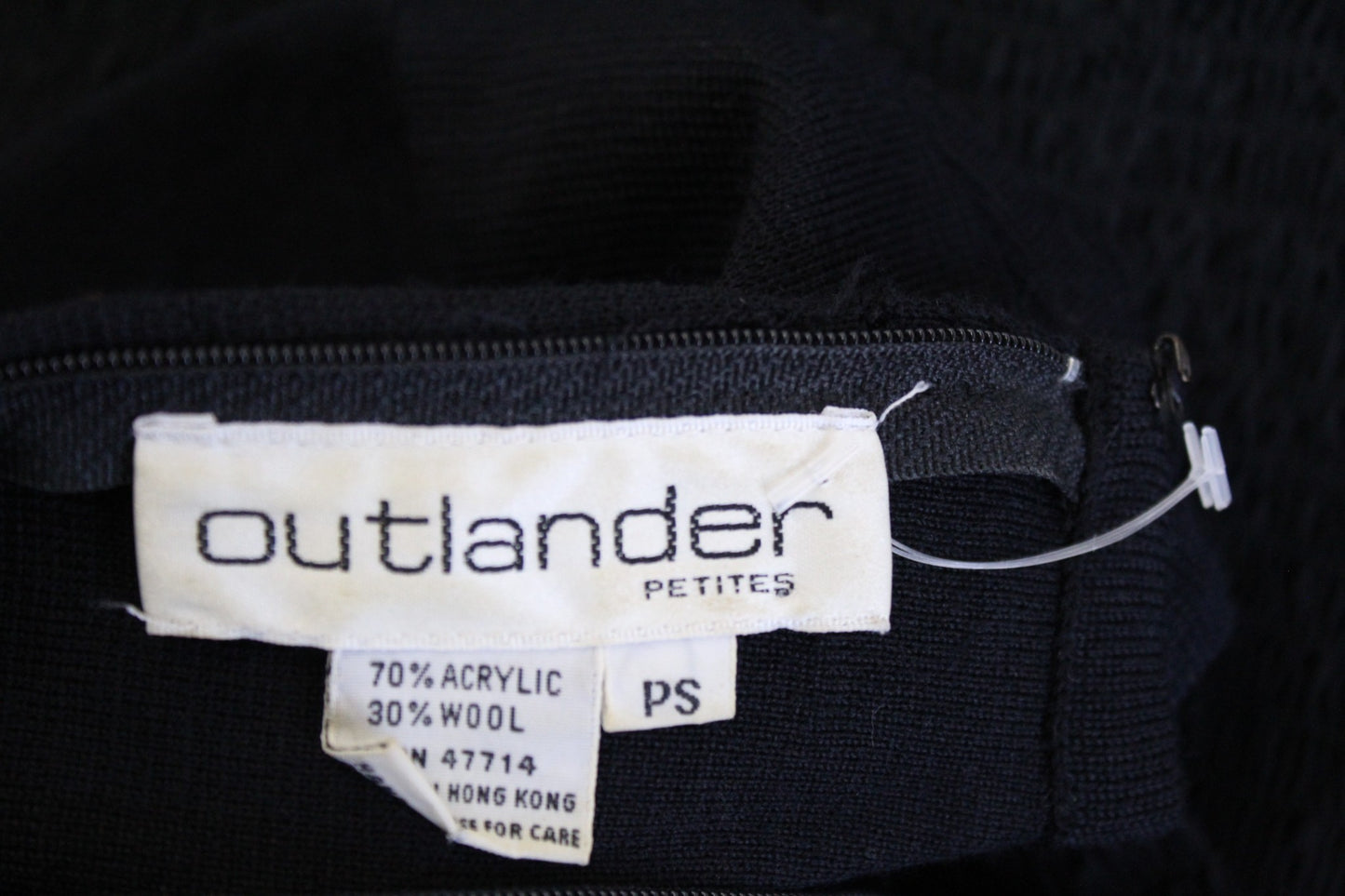 Vtg 90s Outlander Black Silver Sequin Embellished Sweater Dress Wool Size PS SP