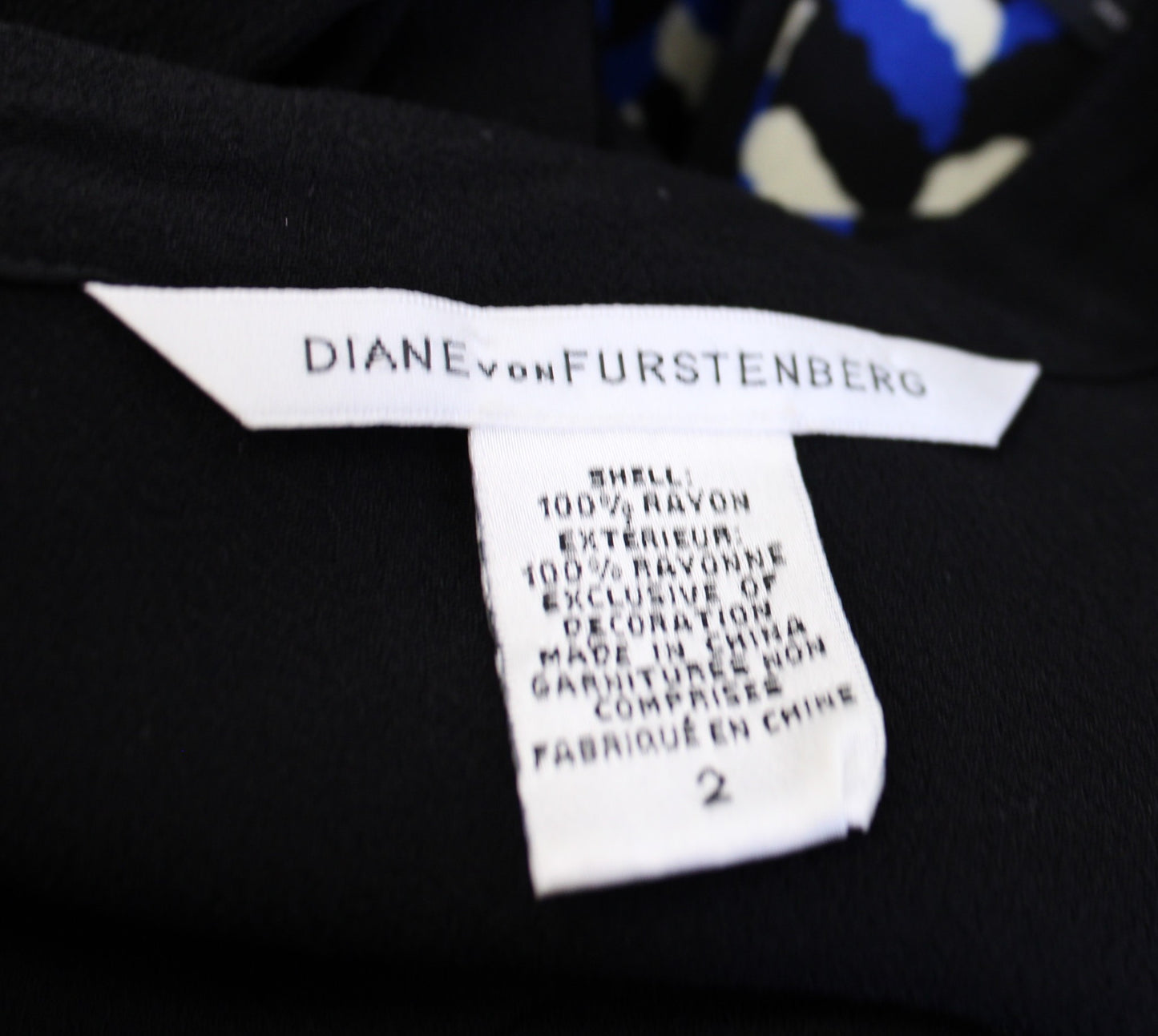 Diane Von Furstenberg Womens Veda Solid Black Crepe Babydoll Style Dress Size 2