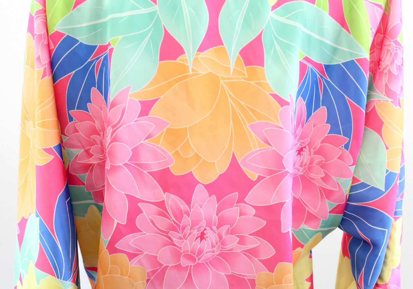 Boston Proper Colorful Floral Tie Front Charmeuse Kate Top Blouse Size S V Neck