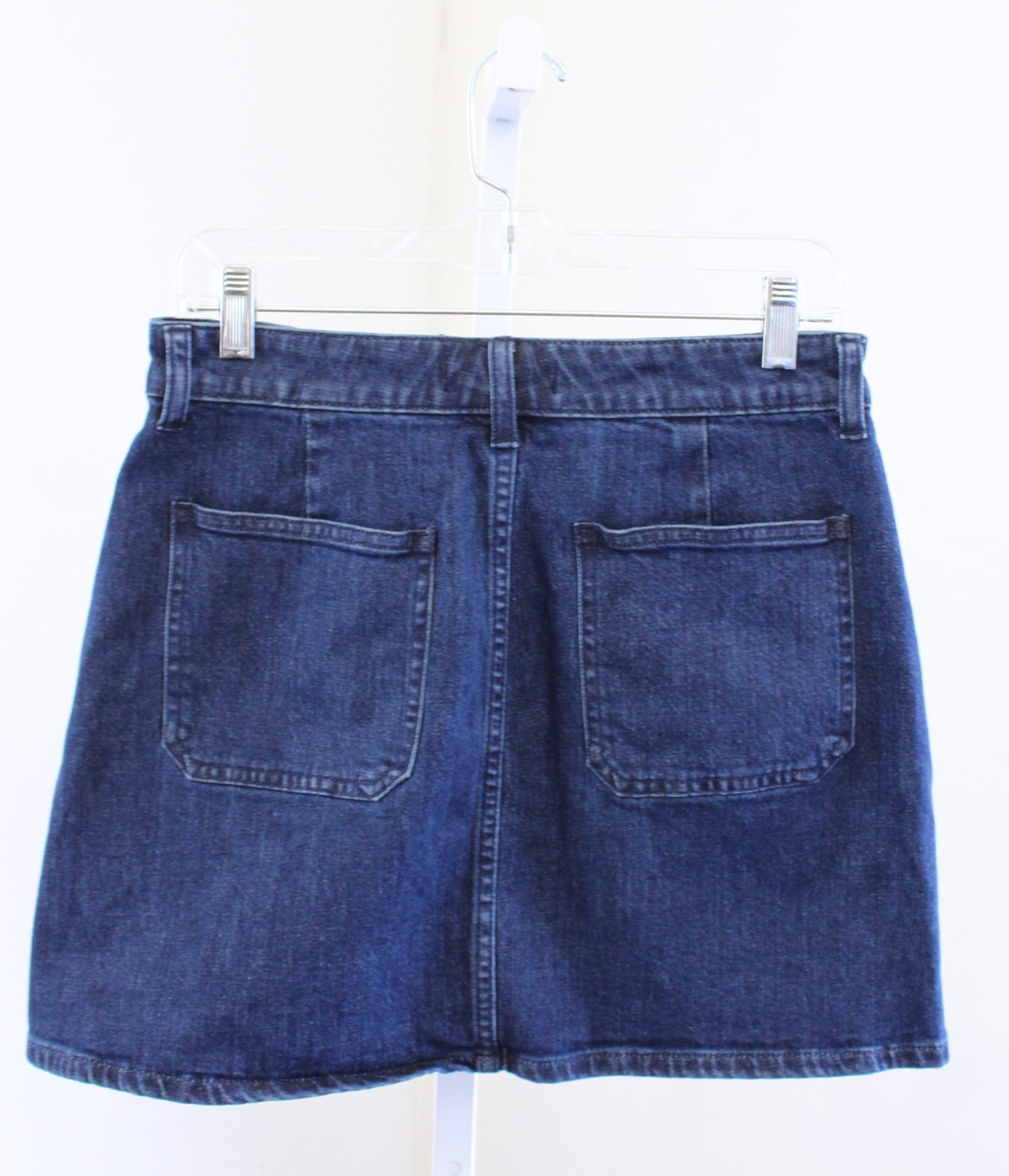 Madewell Womens Blue Denim Utility Style Zip Front Mini Skirt Size 28