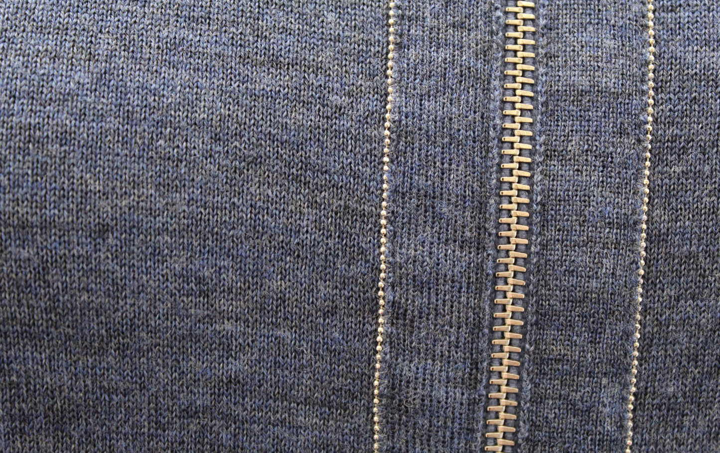 Lafayette 148 New York Blue Wool Blend Zip Front Sweater Jacket Cardigan Size L