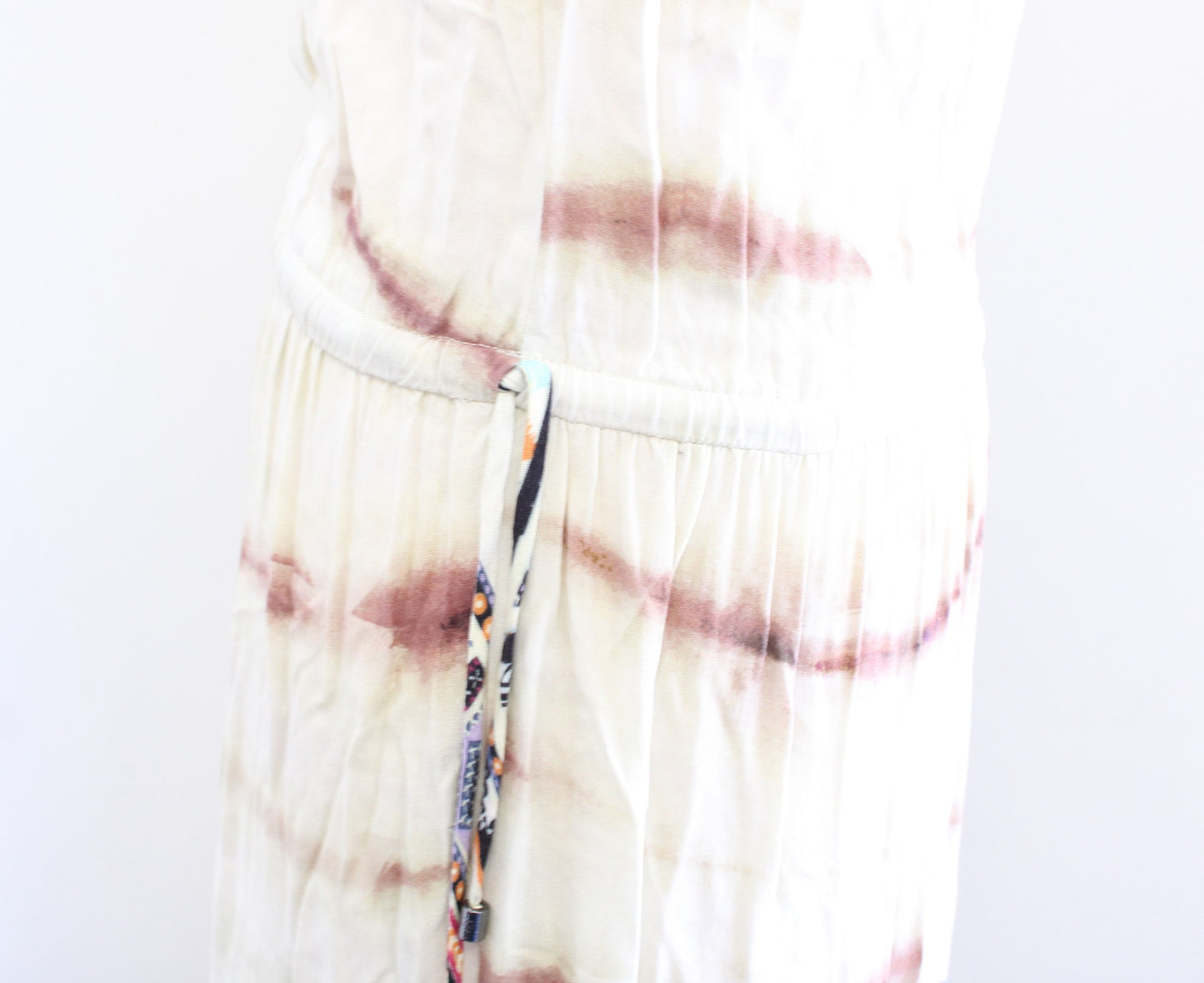 Hale Bob Elena Geometric Print Tie Dye Halter Maxi Dress Size XXS 2XS Tiered