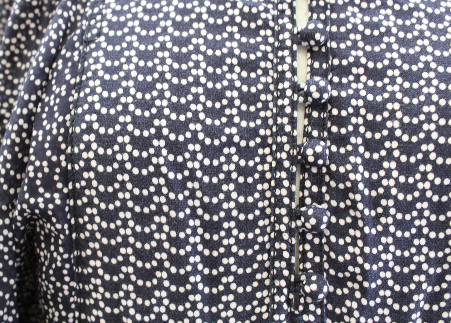 Maeve Anthropologie Nilaya Navy Printed Balloon Sleeve A Line Dress Size S Linen