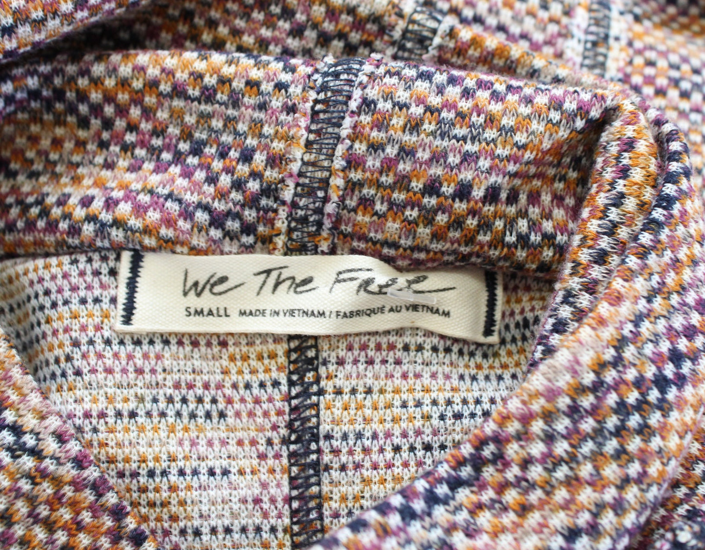 We the Free Free People Sunny Days Multi Color Turtleneck Sweater Top Size S