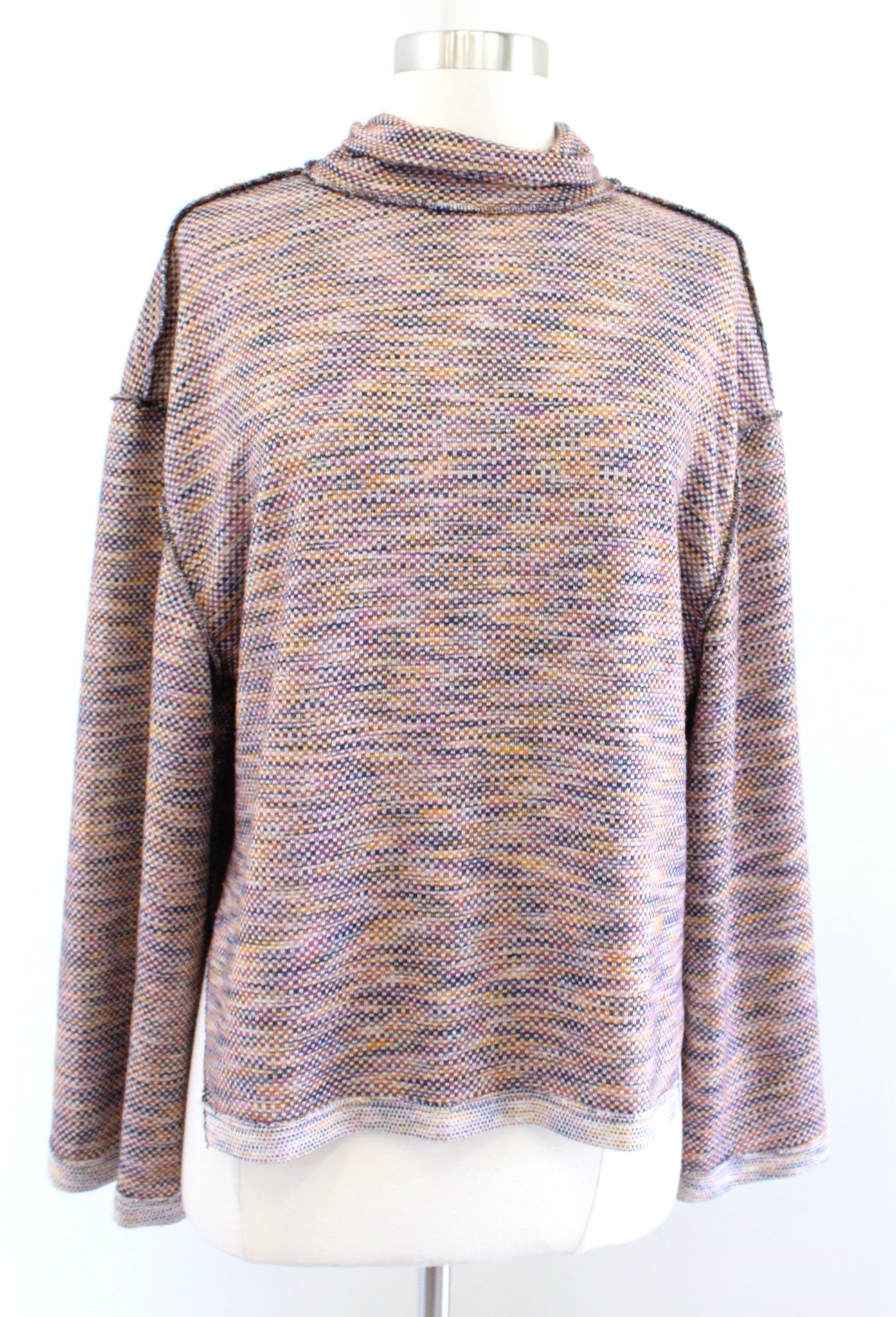 We the Free Free People Sunny Days Multi Color Turtleneck Sweater Top Size S