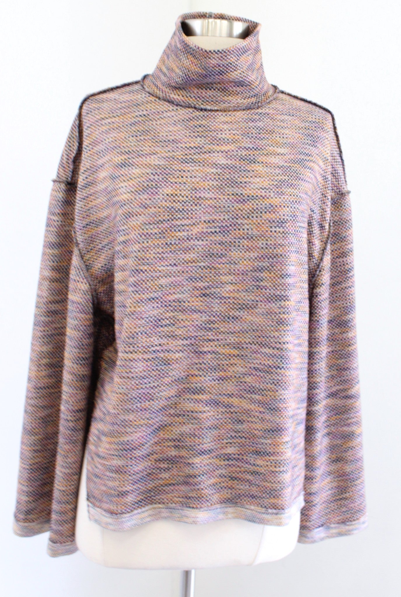 We the Free Free People Sunny Days Multi Color Turtleneck Sweater Top Size S