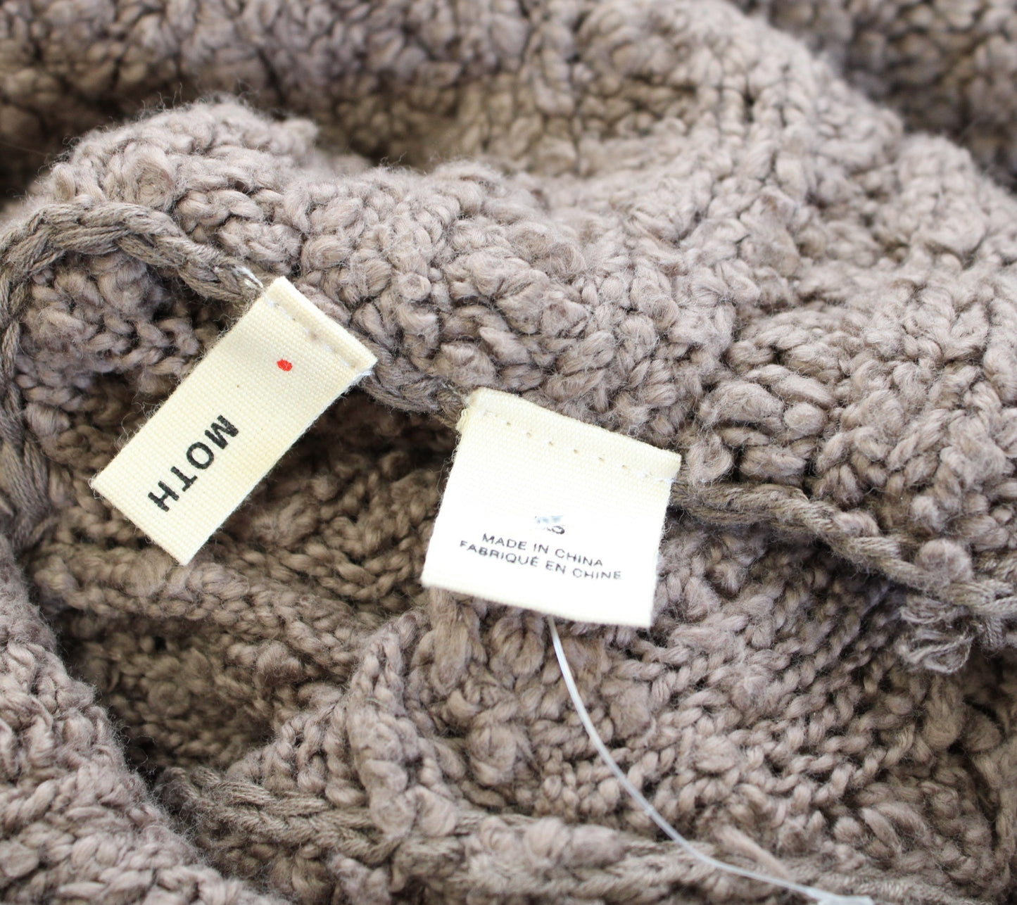 Moth Anthropologie Brown Boucle Knit Cowl Neck Tunic Sweater Size XS Pullover