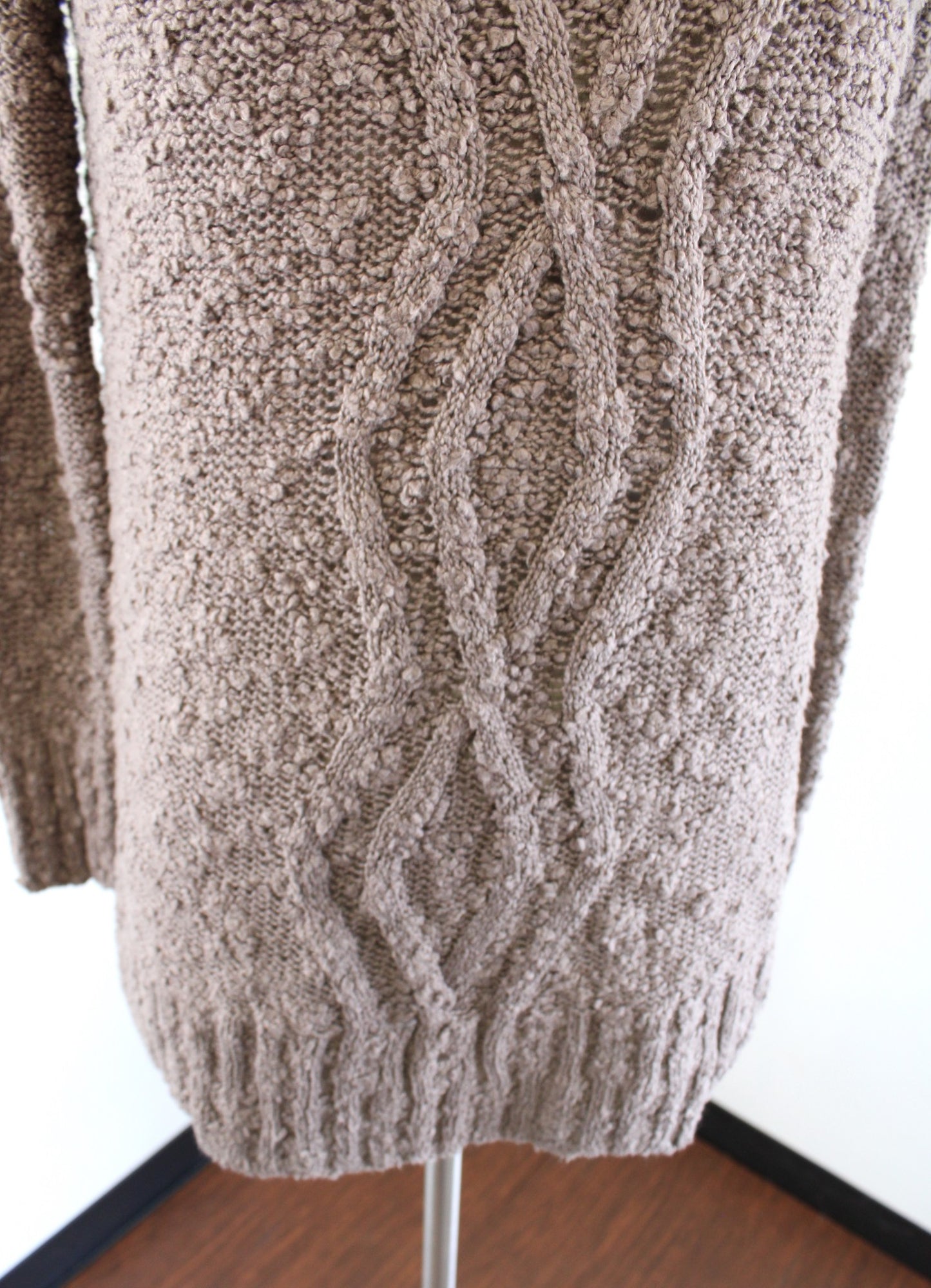 Moth Anthropologie Brown Boucle Knit Cowl Neck Tunic Sweater Size XS Pullover