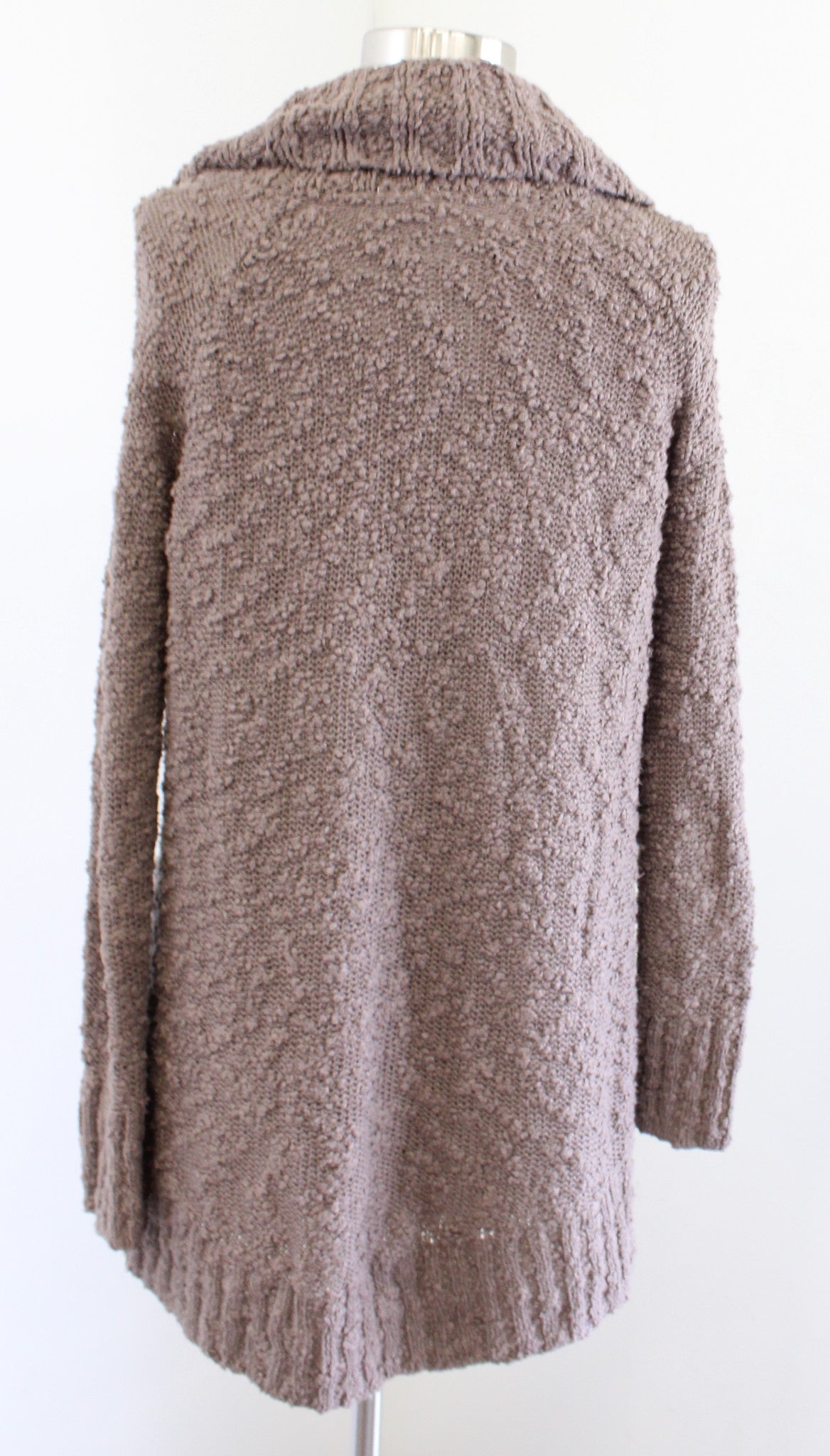 Moth Anthropologie Brown Boucle Knit Cowl Neck Tunic Sweater Size XS Pullover
