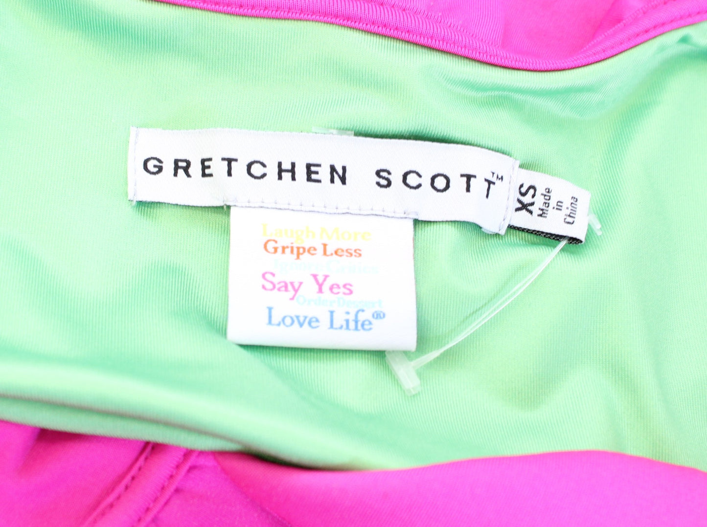 Gretchen Scott Solid Hot Pink Ruffle V Neck 3/4 Sleeve Top Blouse Size XS