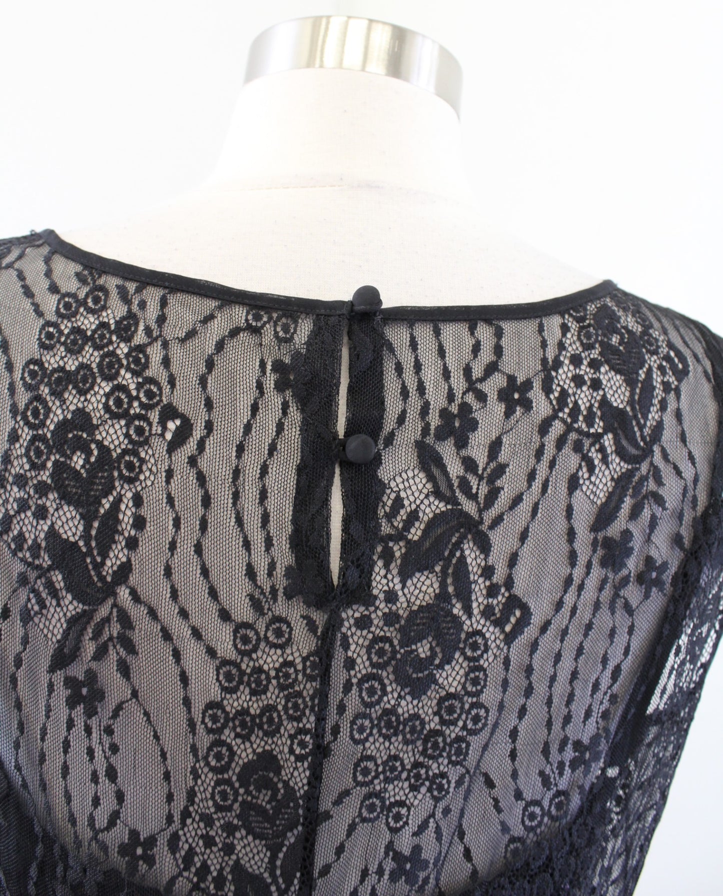 Tahari ASL Levine Black Lace Sequin Illusion Bow Cocktail Party Sheath Dress 6