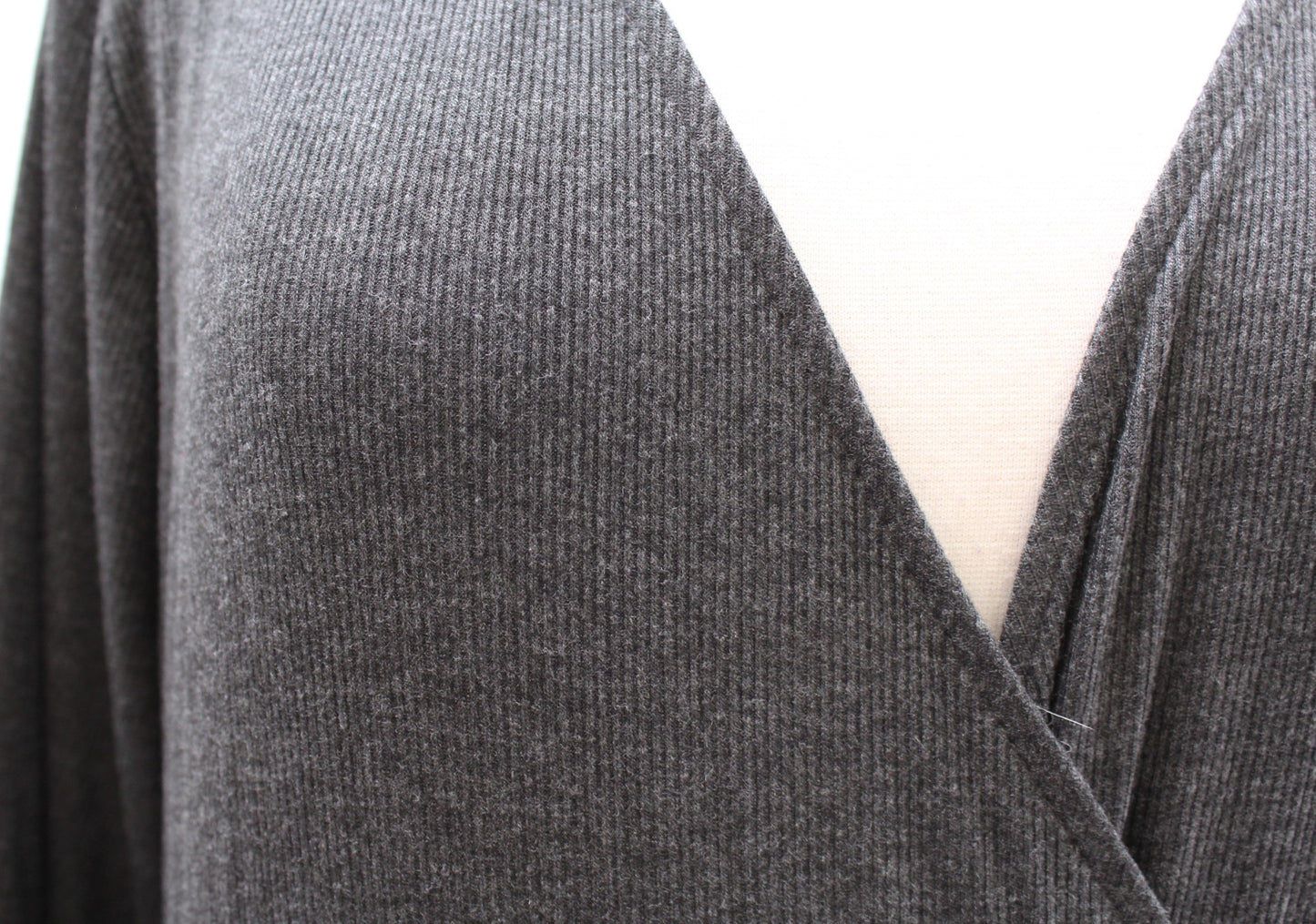 NWT New J Jill Charcoal Gray Ribbed Knit Midi Wrap Dress Size XL Tall XLT