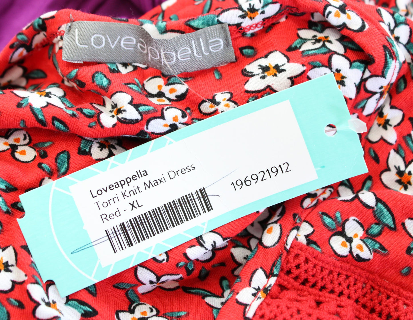 NWT Loveappella Stitch Fix Red Floral Print Flutter Sleeve Knit Maxi Dress Sz XL