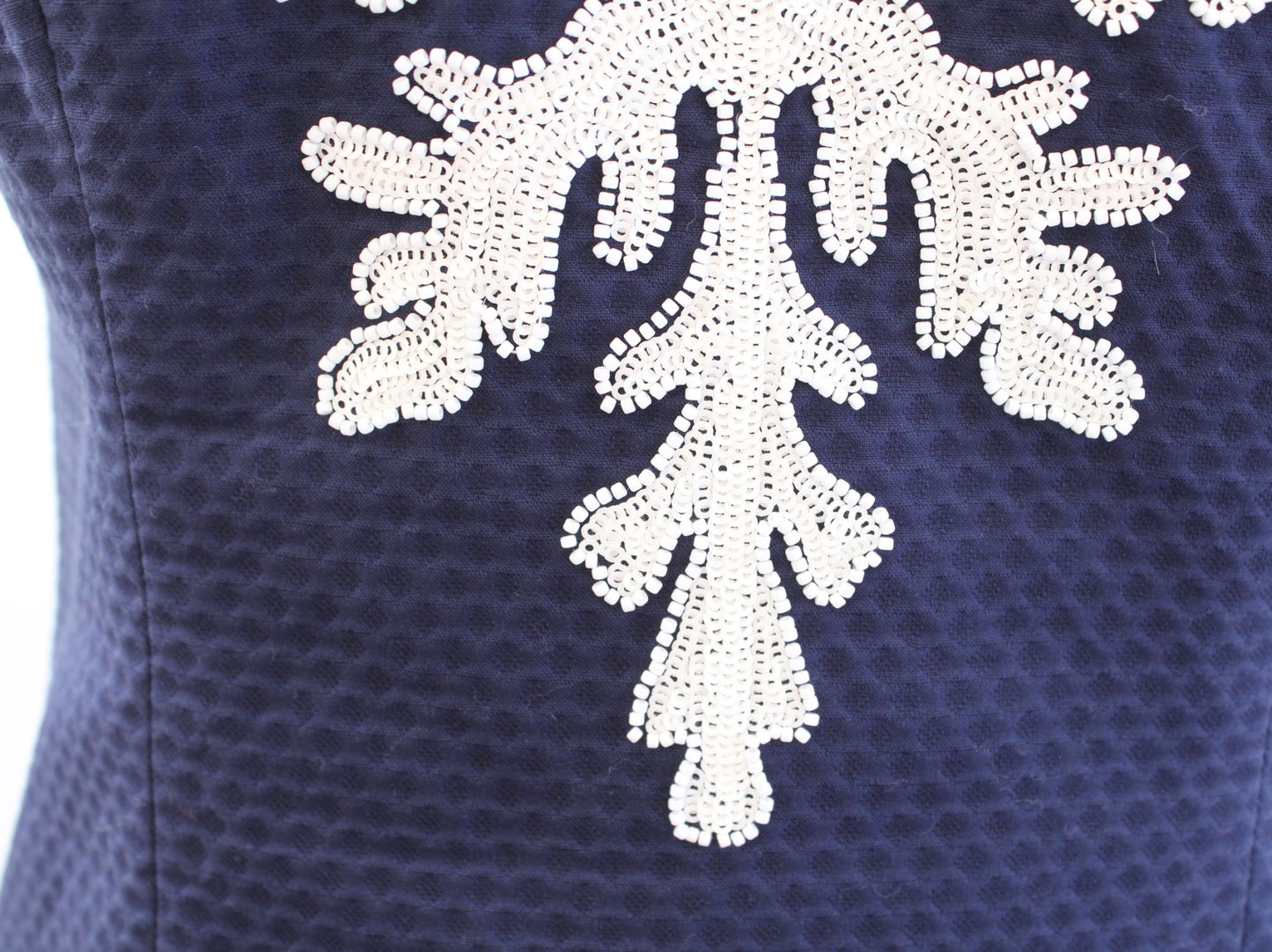 Lilly Pulitzer Gabby True Navy Coral Sequin Embellished Dress Size 0 Blue White