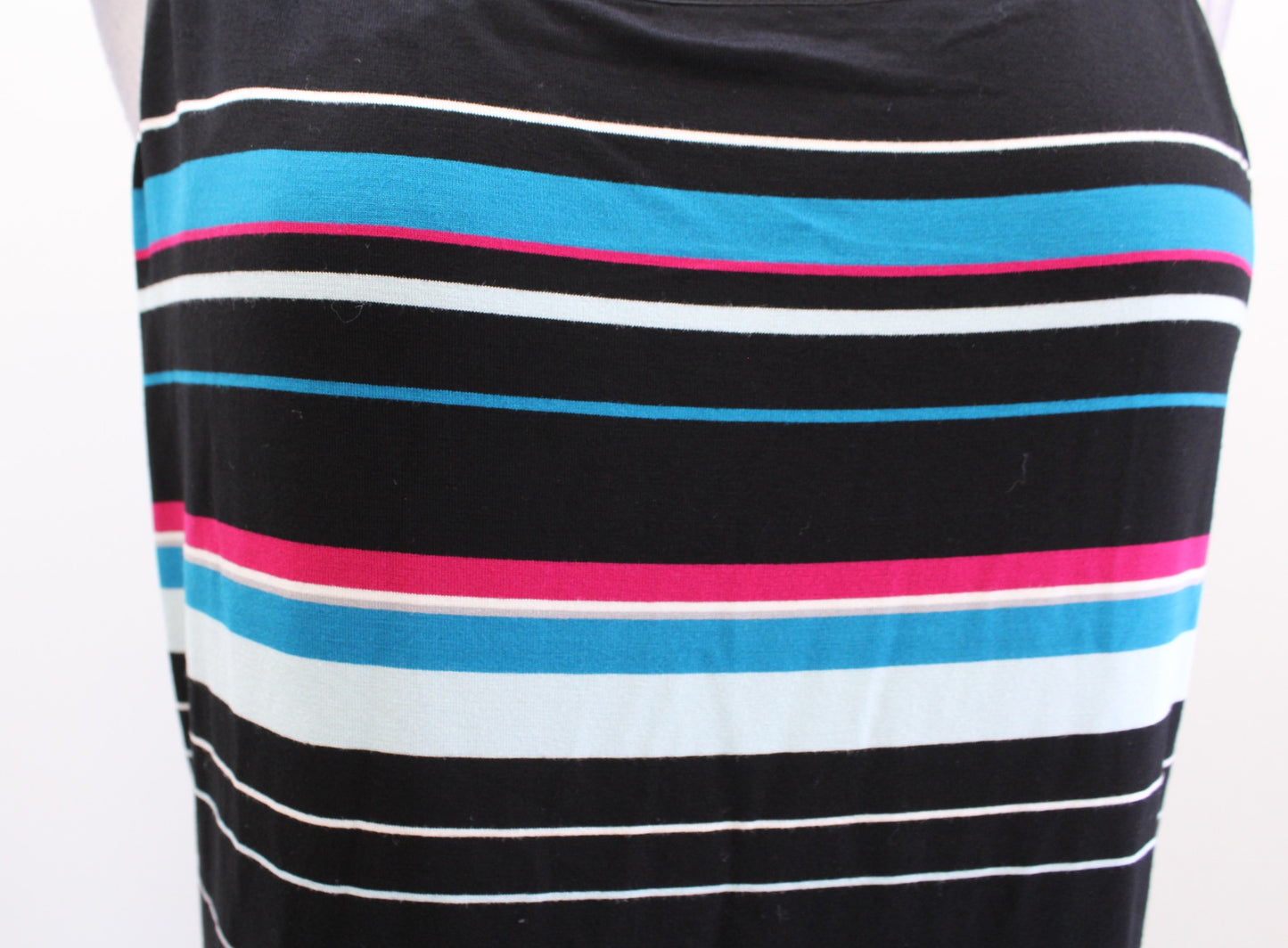 NWT White House Black Market Black Knit Striped Strappy Maxi Dress Size M Blue