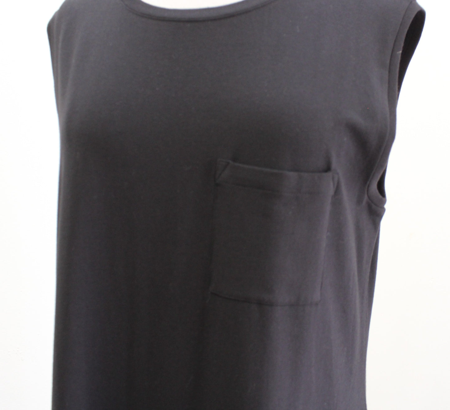 Theory Womens Solid Black Soft Knit Muscle T Shirt Midi Dress Size L Casual