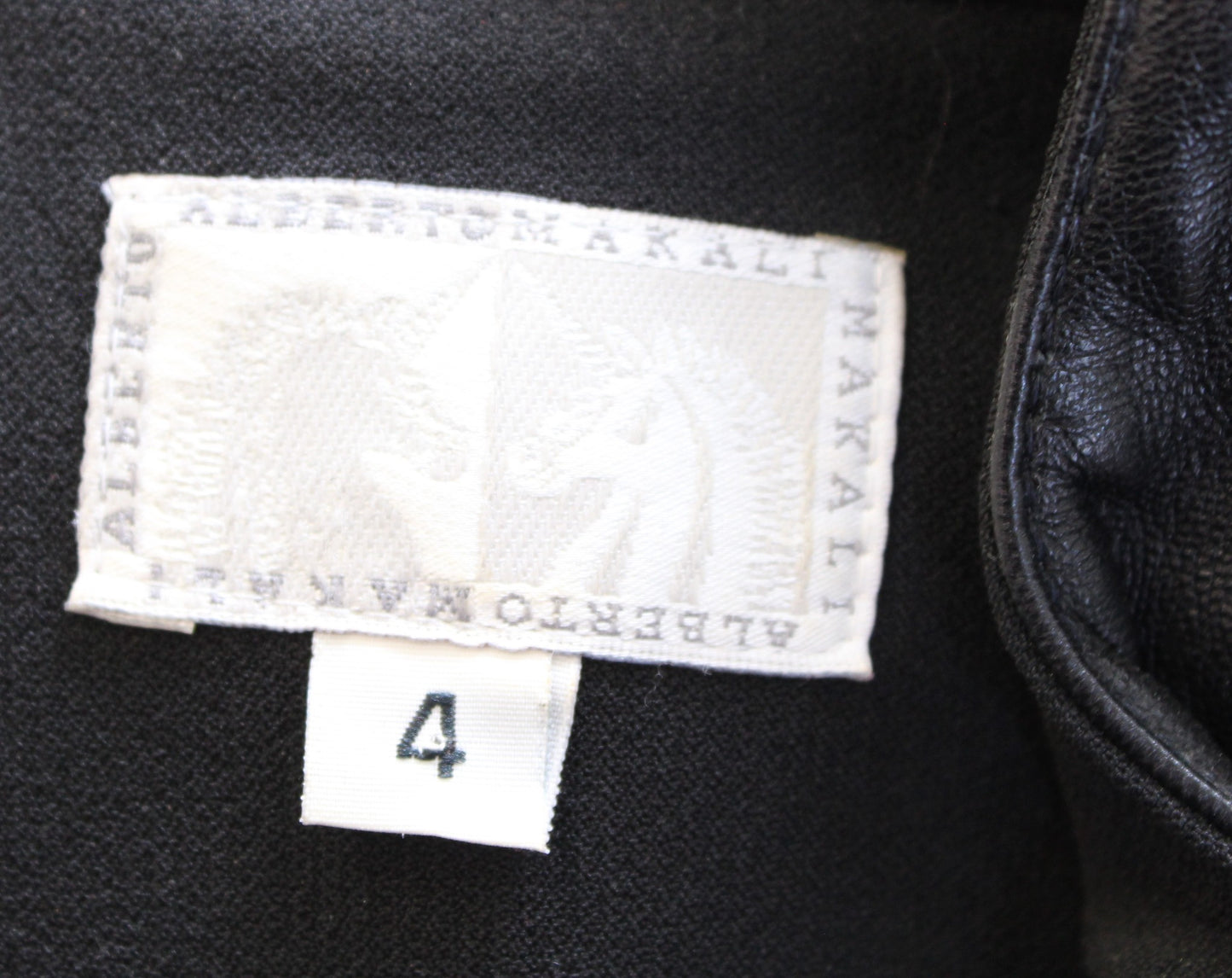 Vtg Alberto Makali Black Goat Hair Leather Zip Front Crop Moto Jacket Size 4