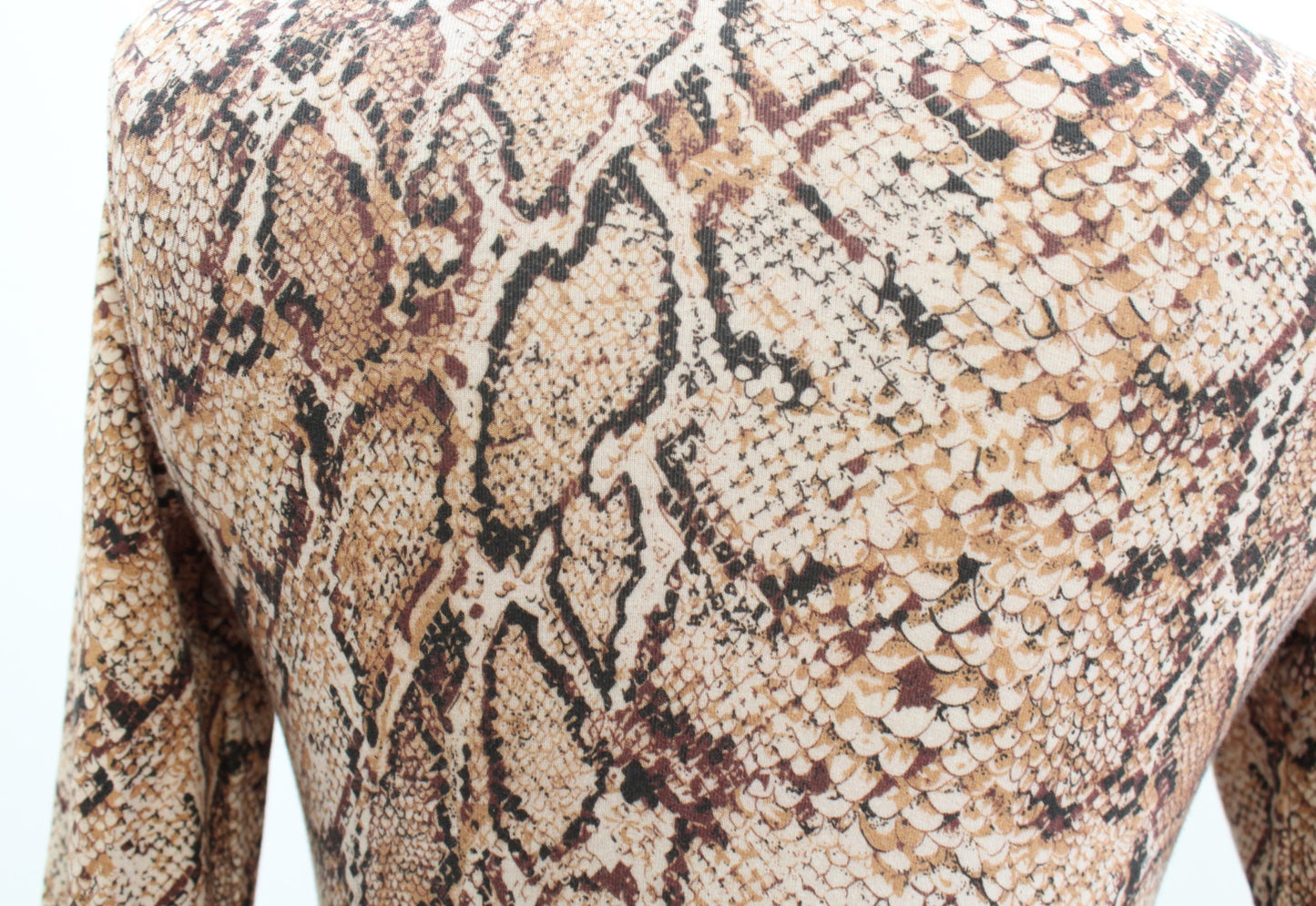 Reformation Long Sleeve Snakeskin Print Fitted Mini Tee Style Dress Size S