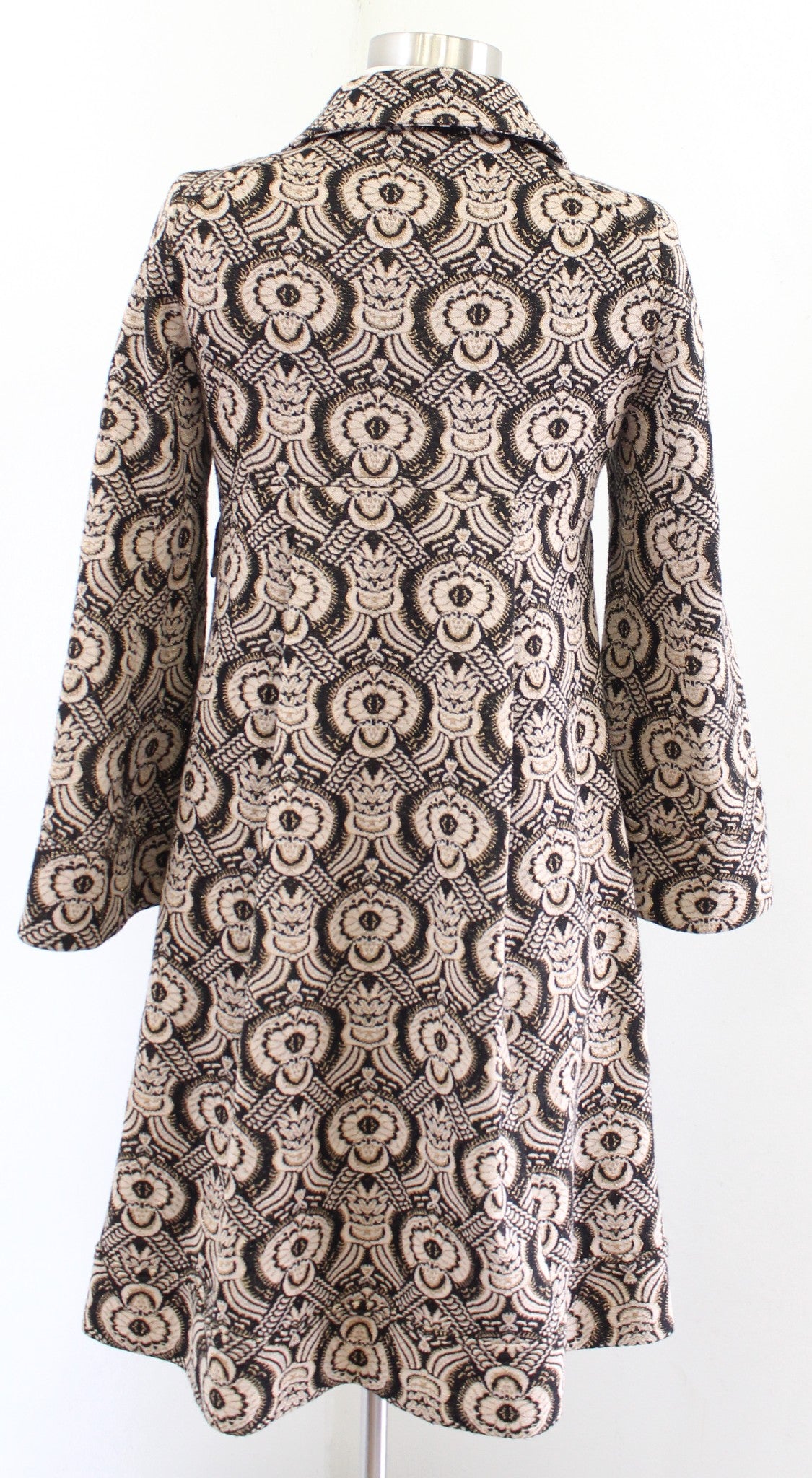 Diane Von Furstenberg Randi Wool Blend Metallic Evening Jacket Coat Size 4 Gold