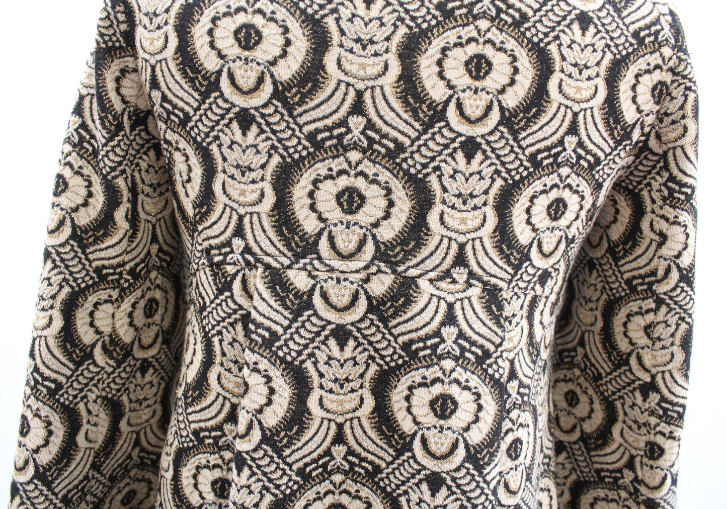 Diane Von Furstenberg Randi Wool Blend Metallic Evening Jacket Coat Size 4 Gold