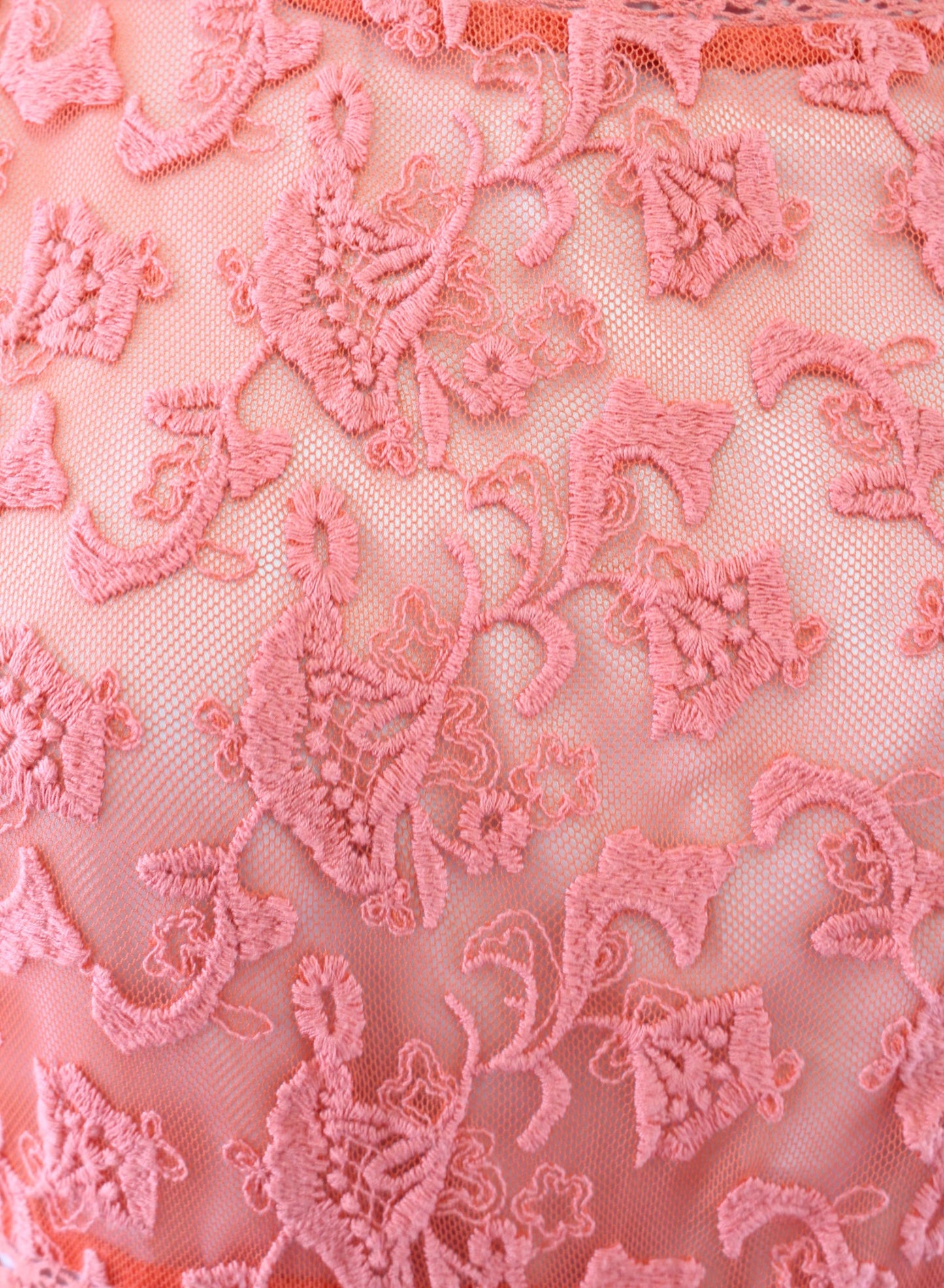 Sundance Catalog Emma Orange Floral Embroidered Mesh Lace Dress Size 8 Flared