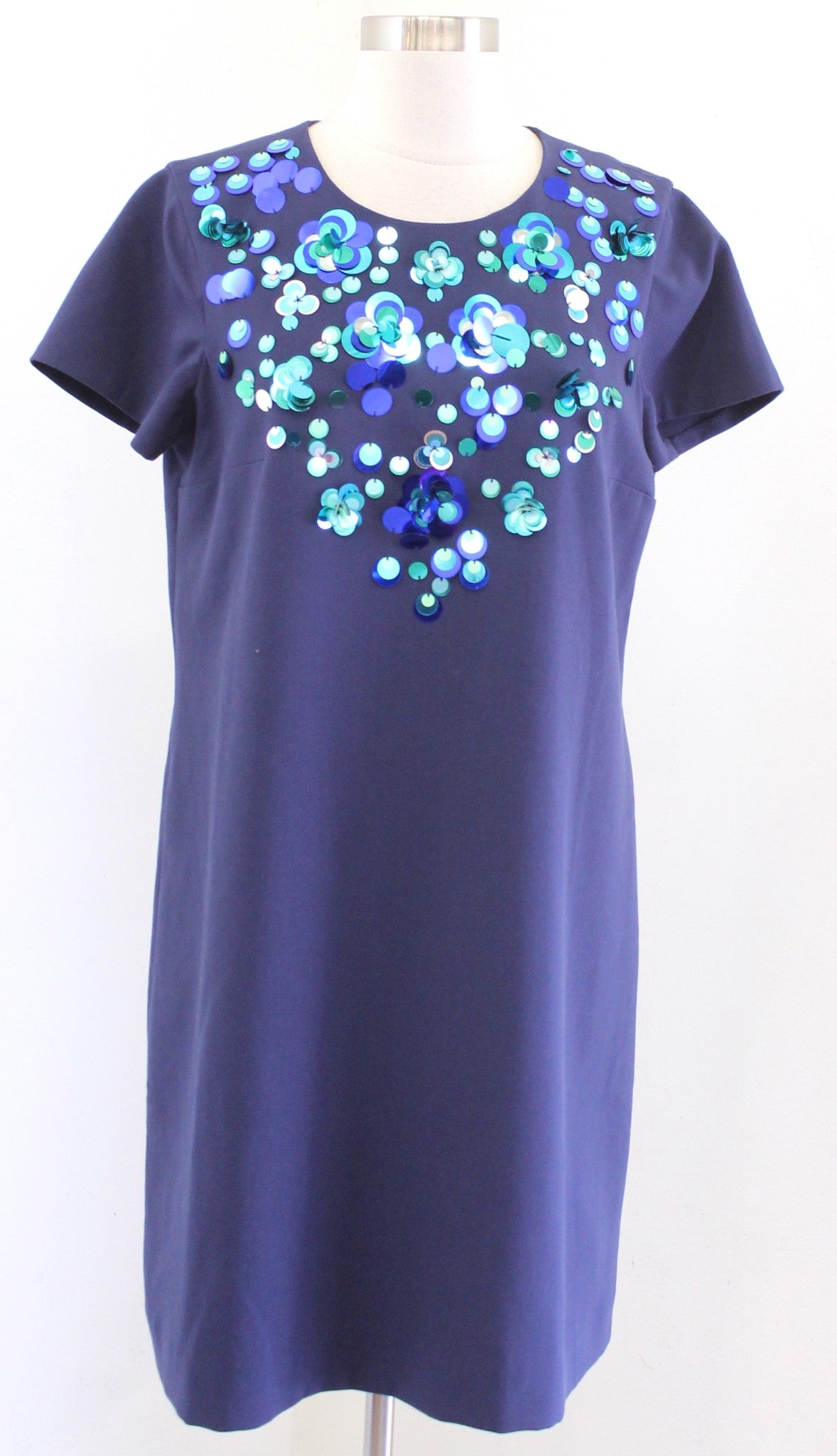 Lilly Pulitzer Havyn Navy Blue 3D Sequin Embellished Shift Dress Size 8