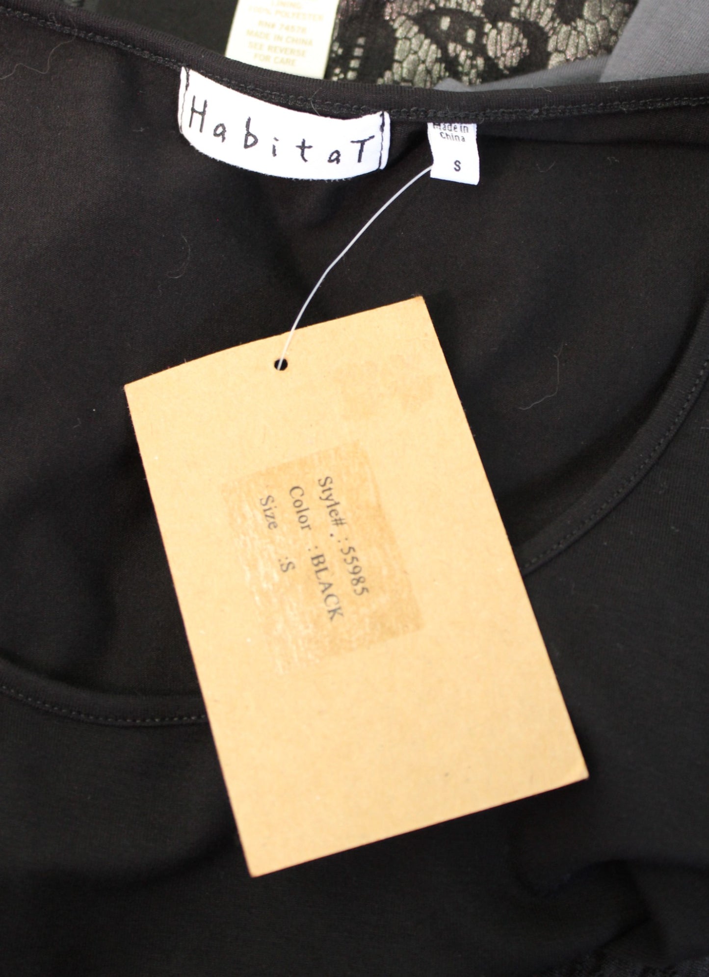 NWT Habitat Clothes to Live in Solid Black Core Travel Knit Midi Dress Size S