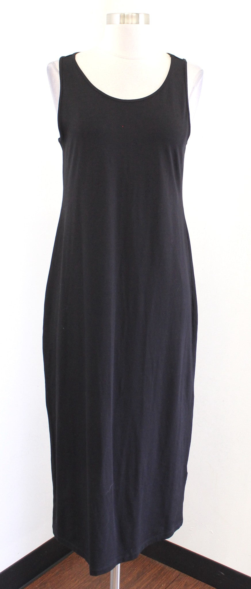NWT Habitat Clothes to Live in Solid Black Core Travel Knit Midi Dress Size S