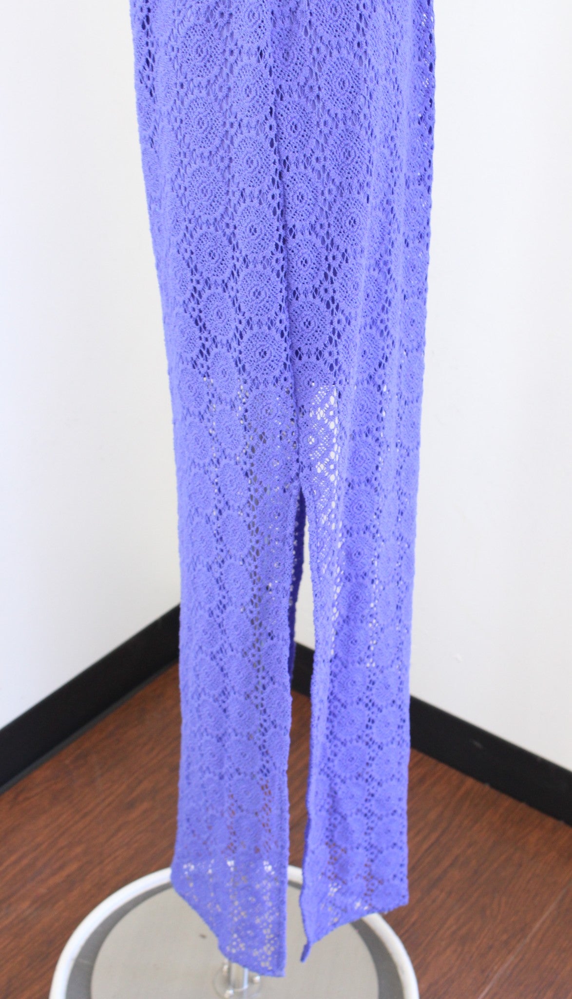 Lilly Pulitzer Emmett Purple Crochet Lace Strapless Hi Lo Maxi Dress Size S