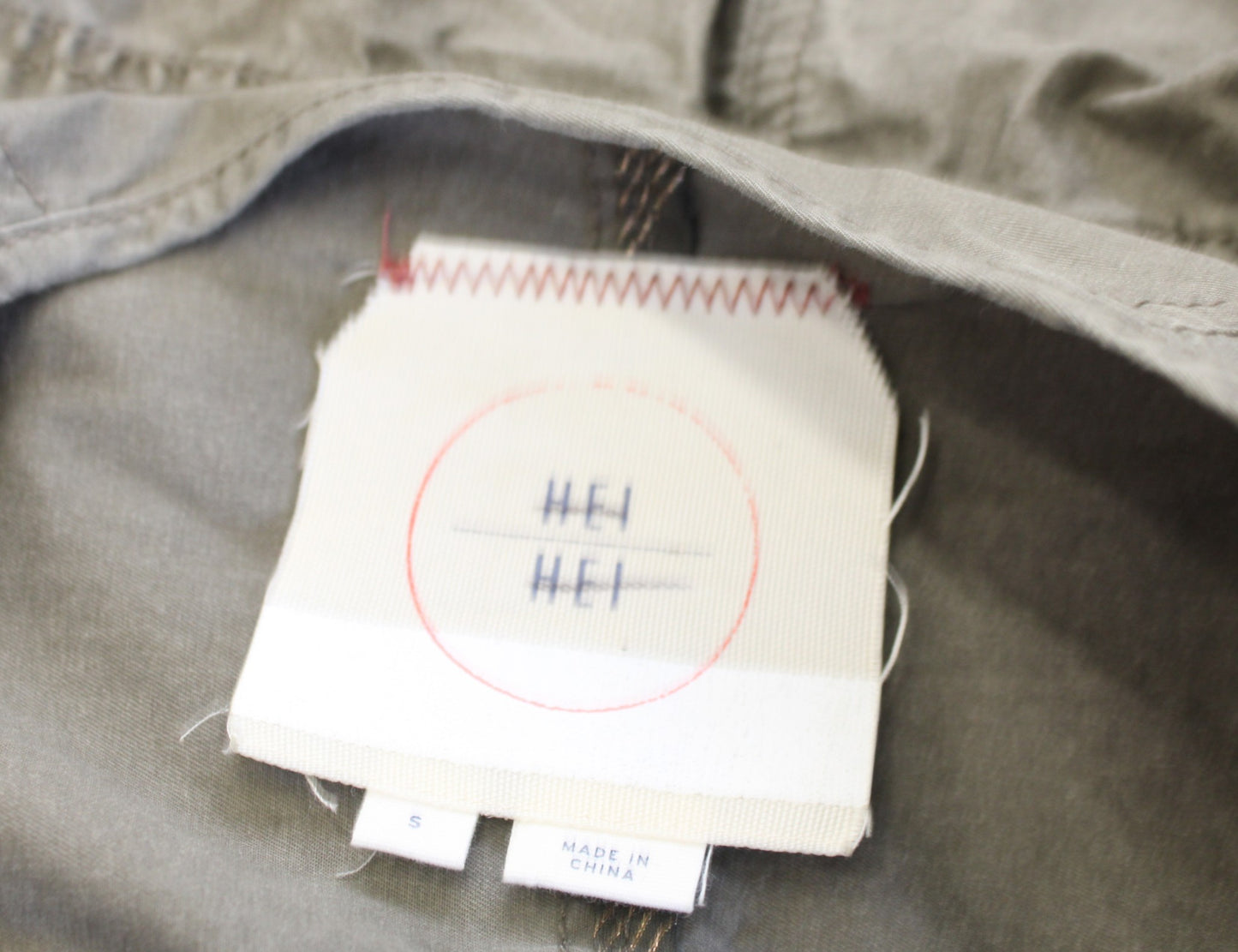 Hei Hei Anthropologie Green Embroidered Eyelet Scallop Long Jacket Trench Size S